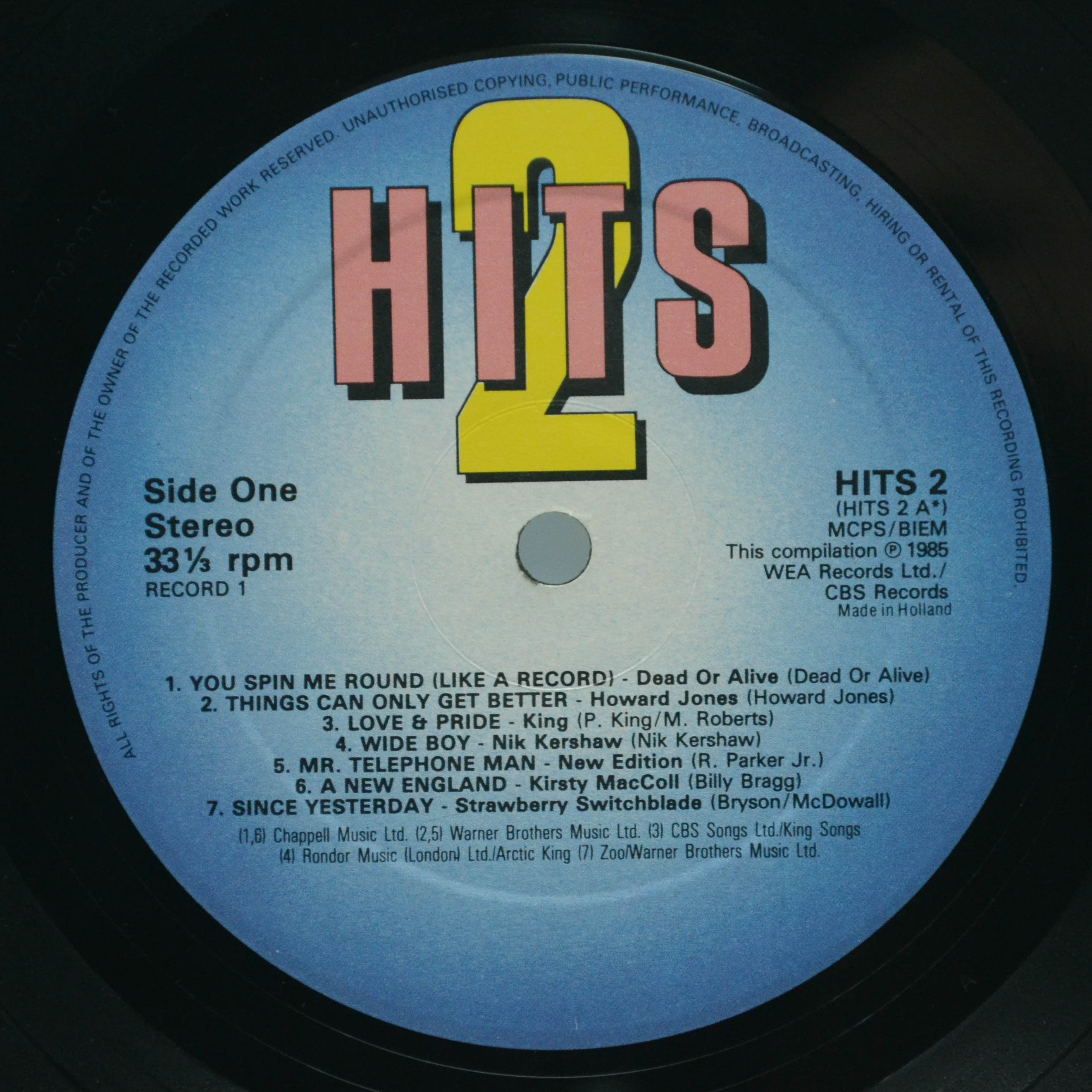 Various — Hits 2 - The Album (2LP), 1985