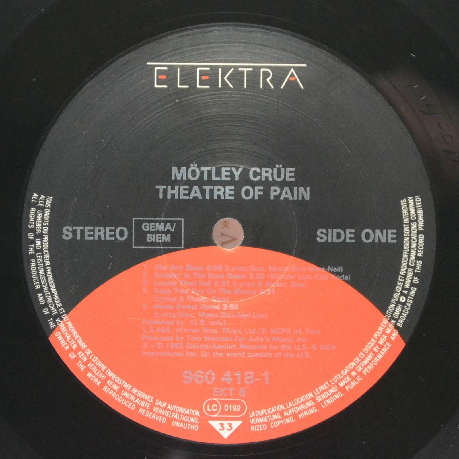 Mötley Crüe — Theatre Of Pain, 1985