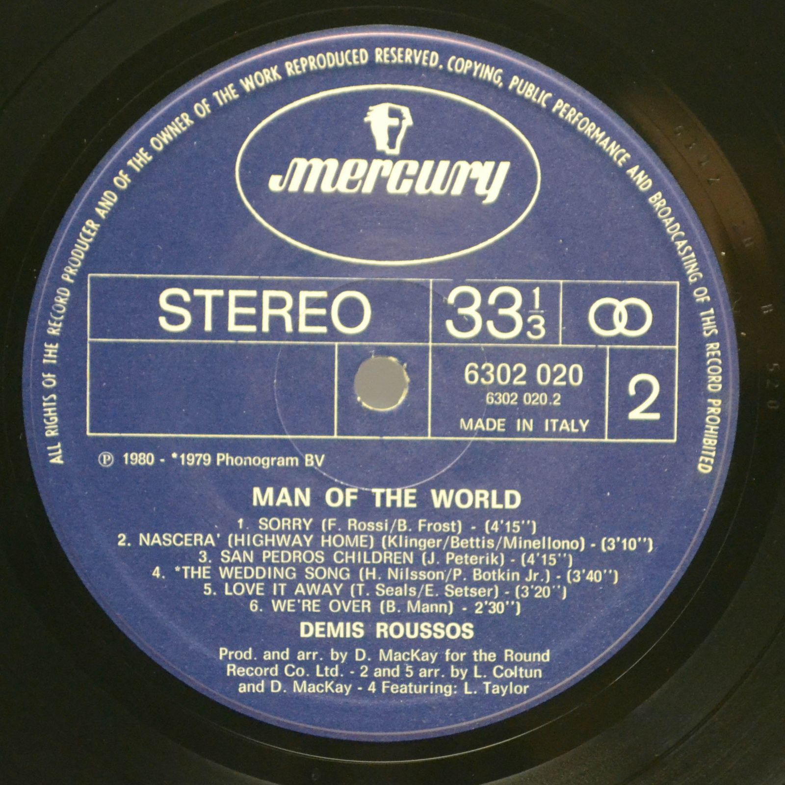 Demis Roussos — Man Of The World, 1980