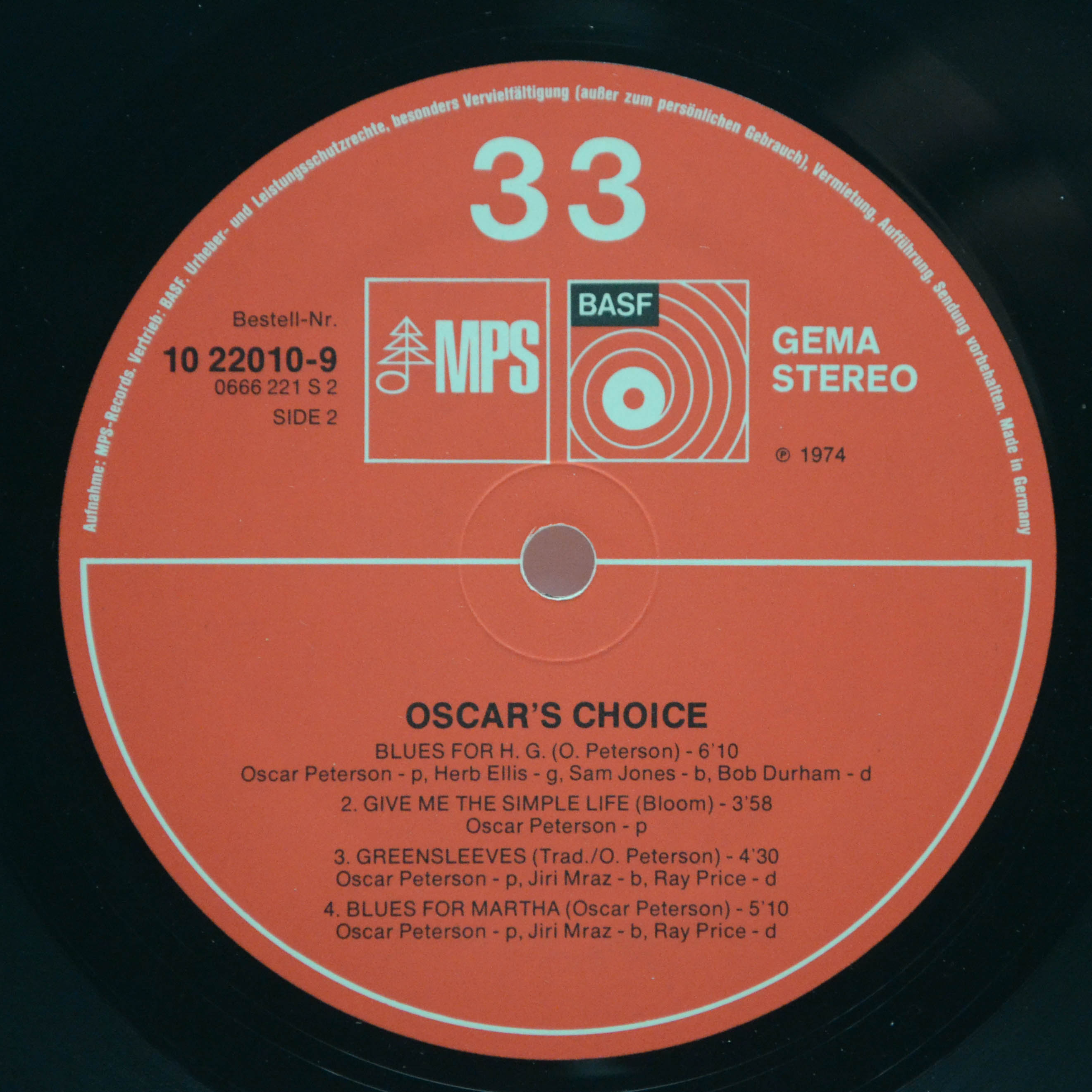 Oscar Peterson — Oscar's Choice, 1974