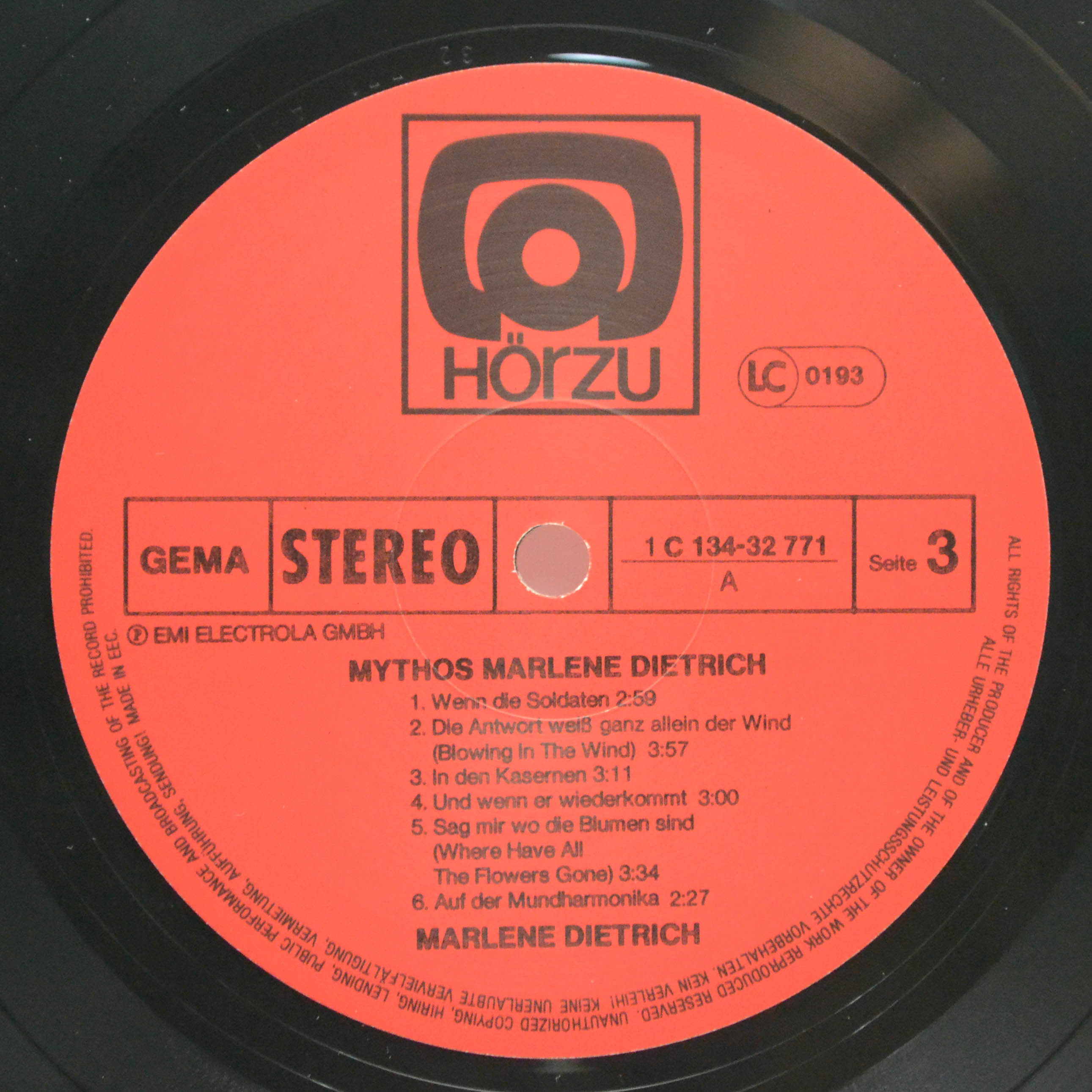 Marlene Dietrich — Mythos Marlene Dietrich (2LP), 1978