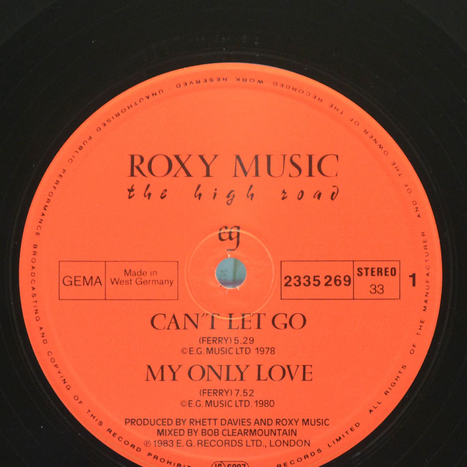 Roxy Music — The High Road, 1983