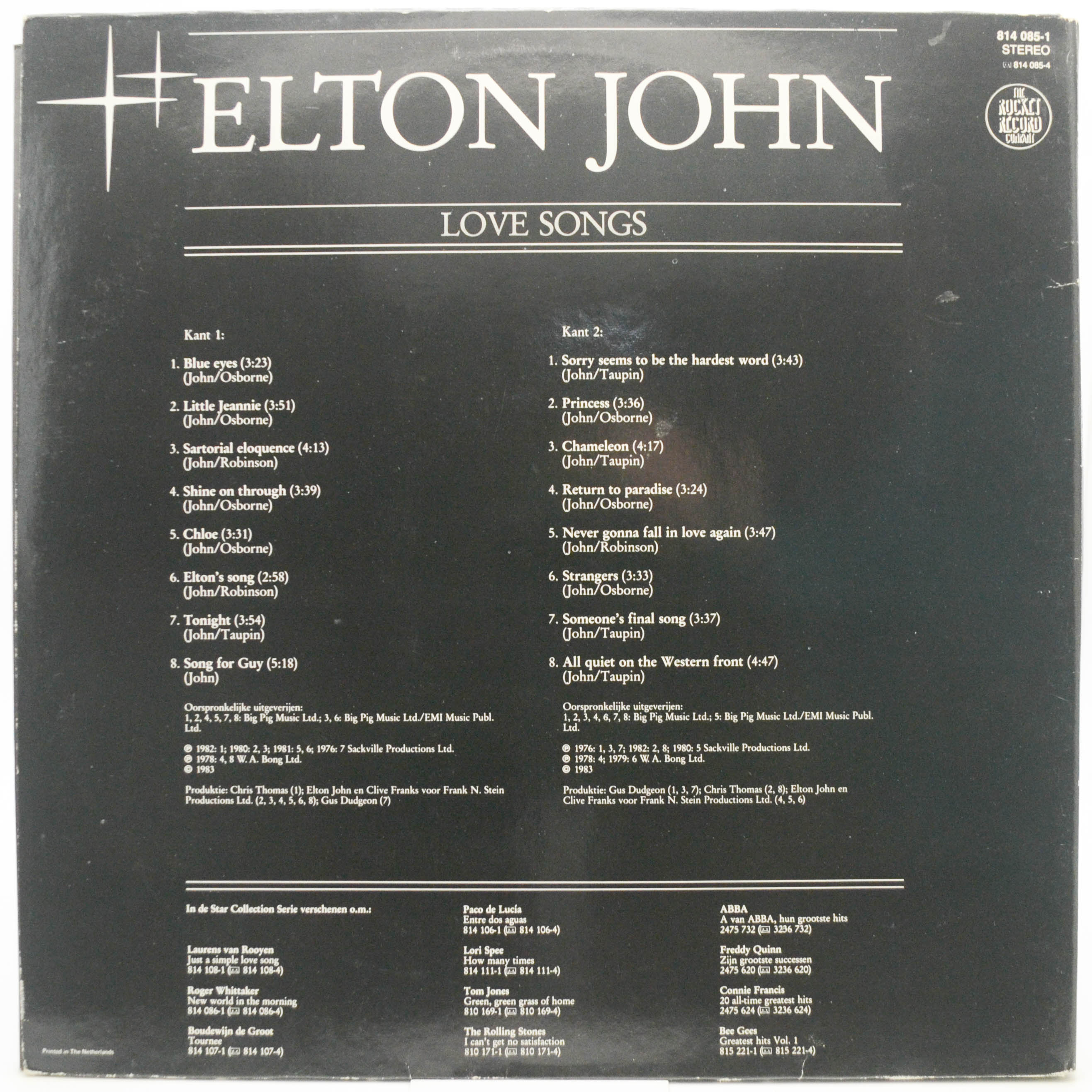 Elton John — Love Songs, 1983