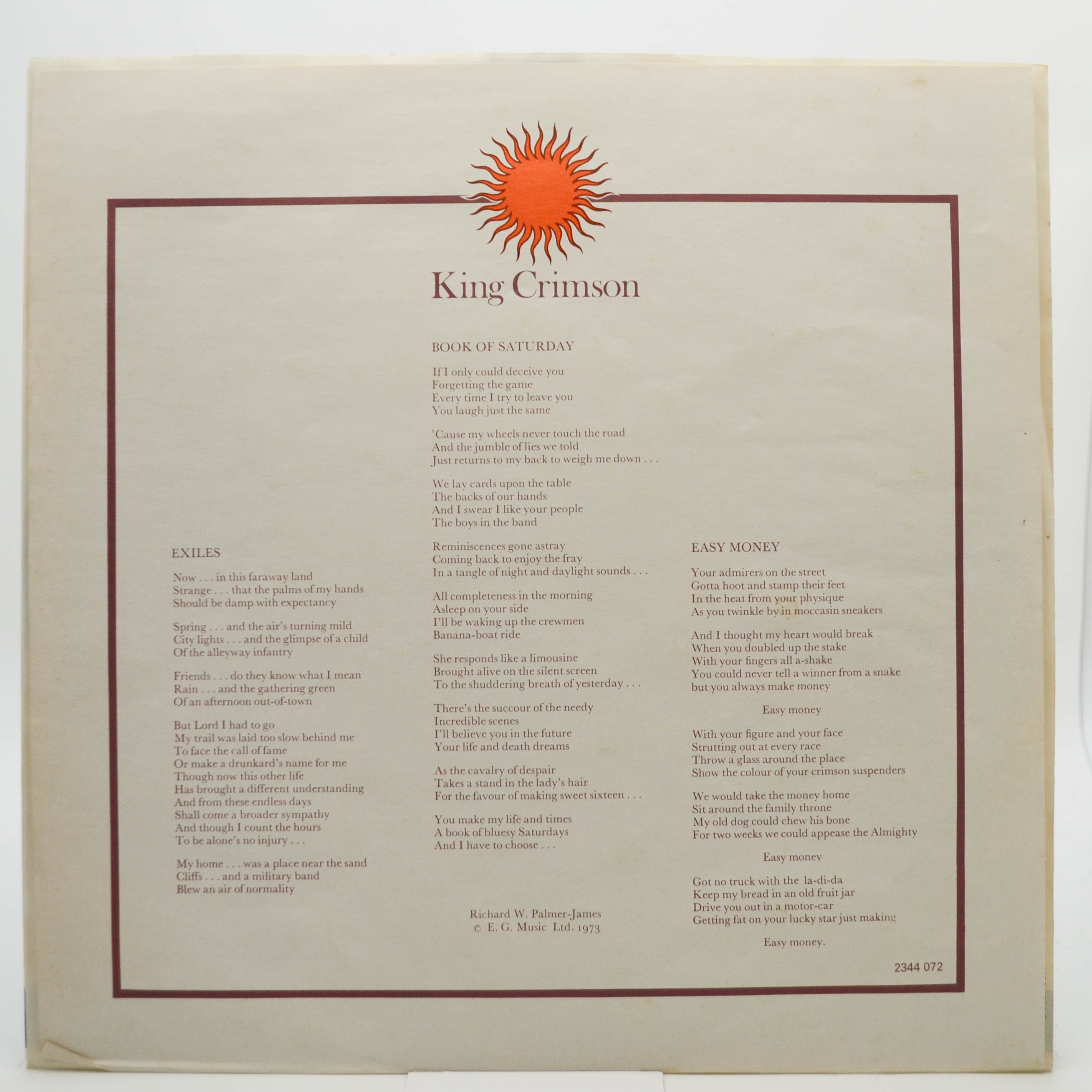 King Crimson — Larks' Tongues In Aspic, 1973