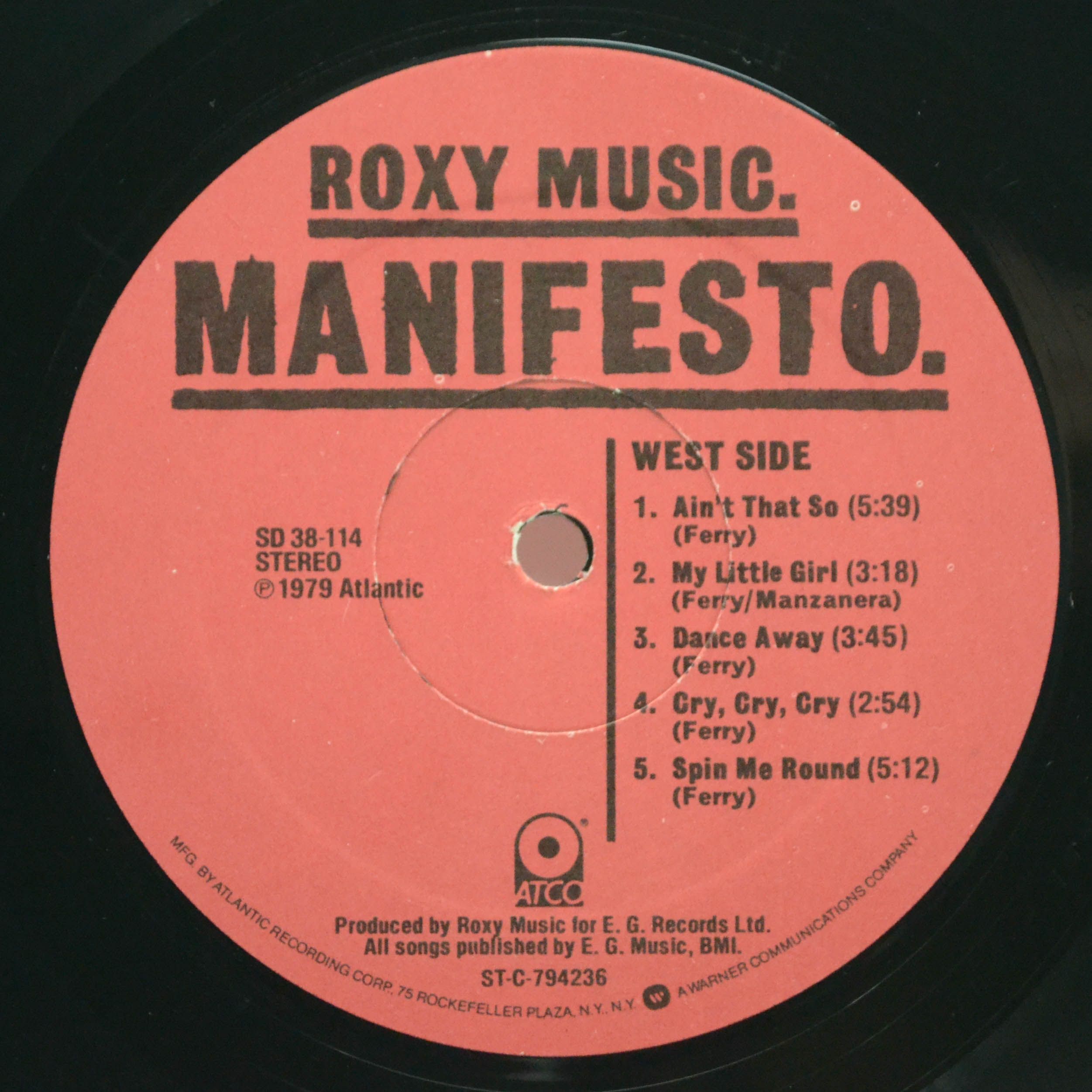 Roxy Music — Manifesto (USA), 1979