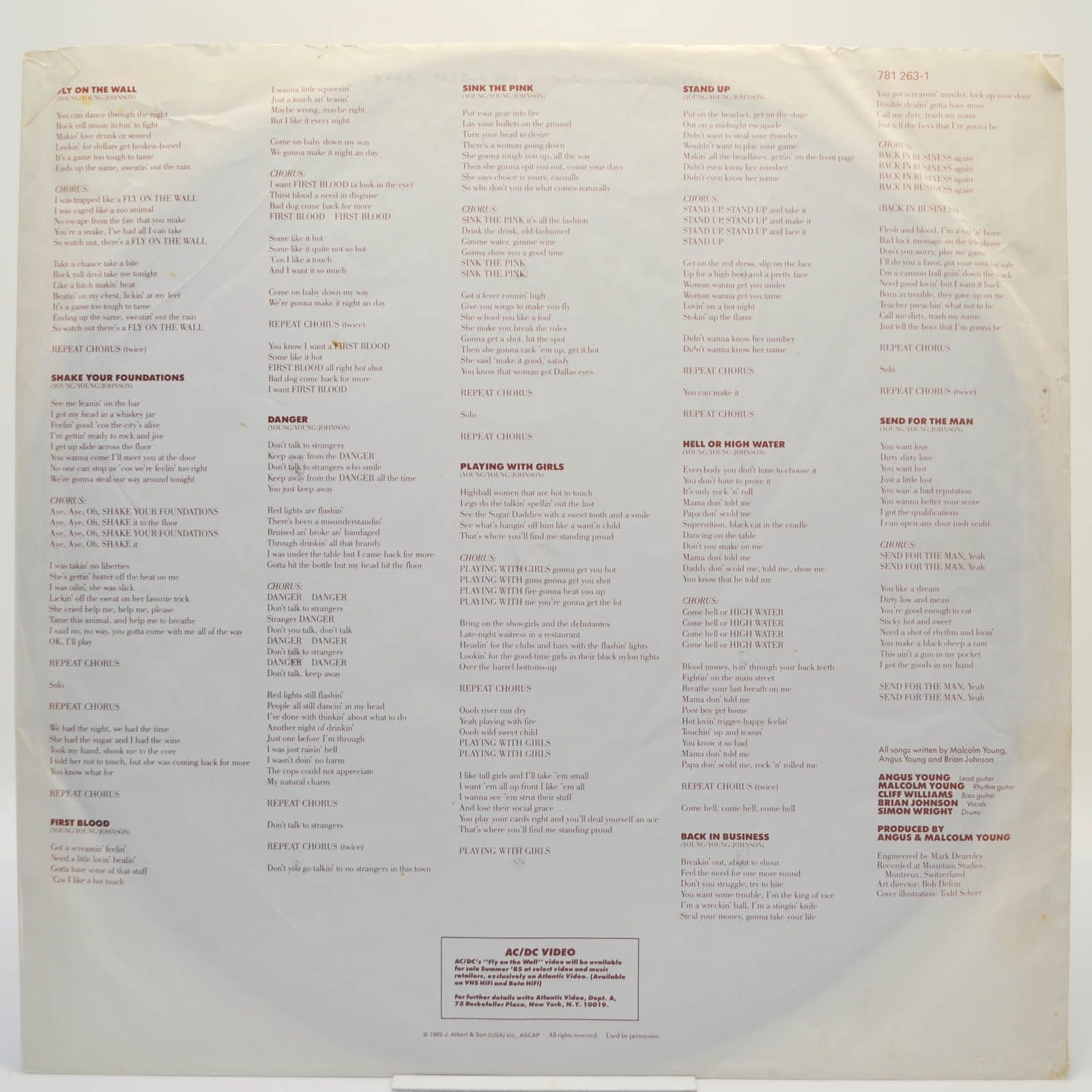 AC/DC — Fly On The Wall, 1985