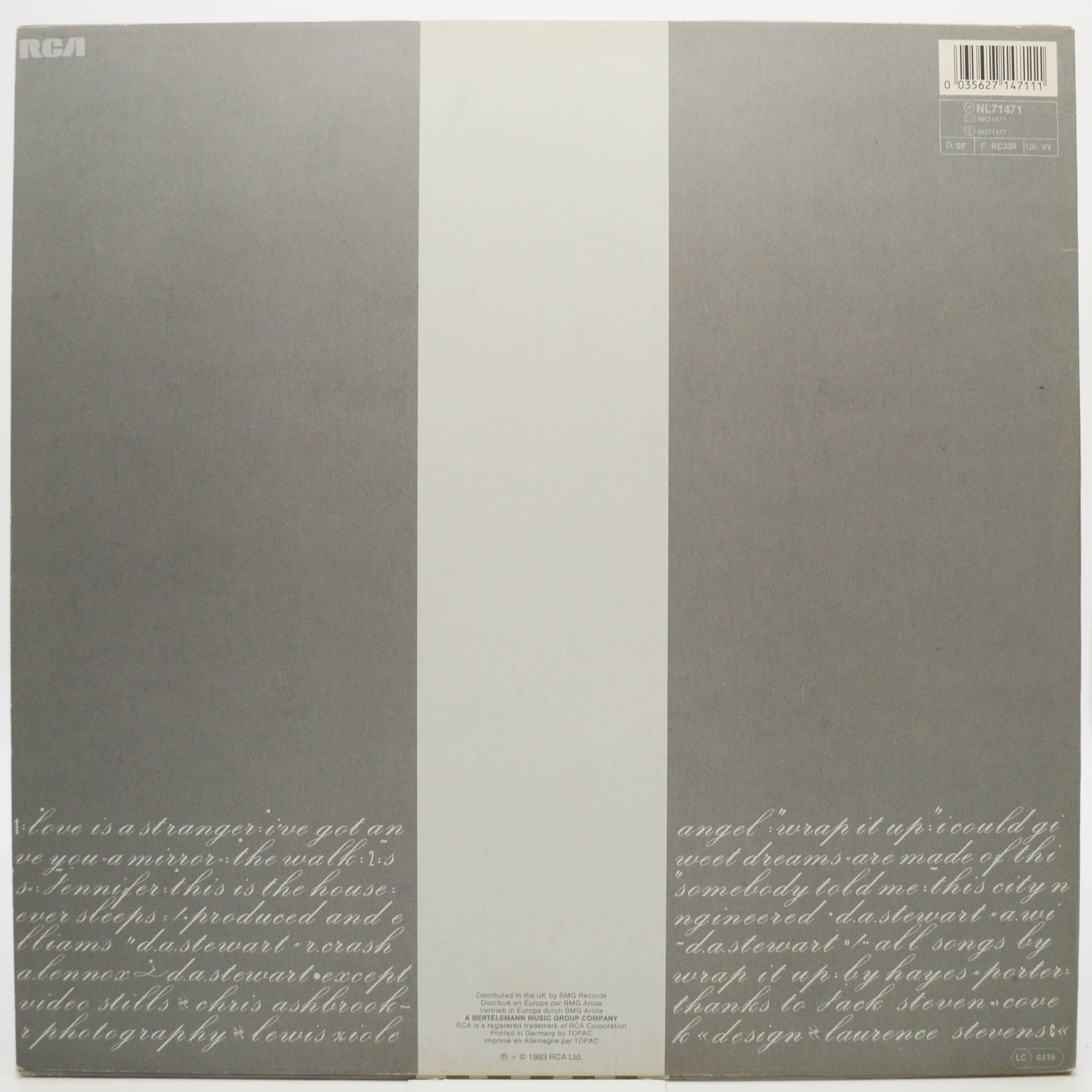 Eurythmics — Sweet Dreams (Are Made Of This), 1987