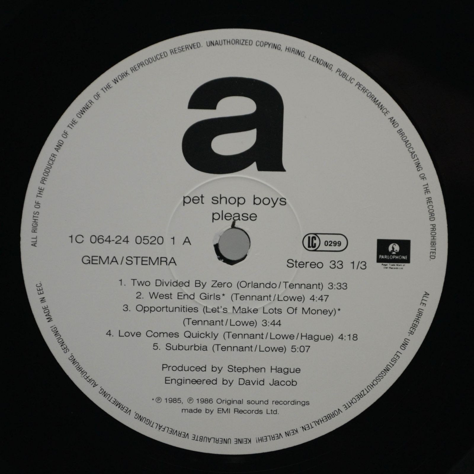 Pet Shop Boys — Please, 1986