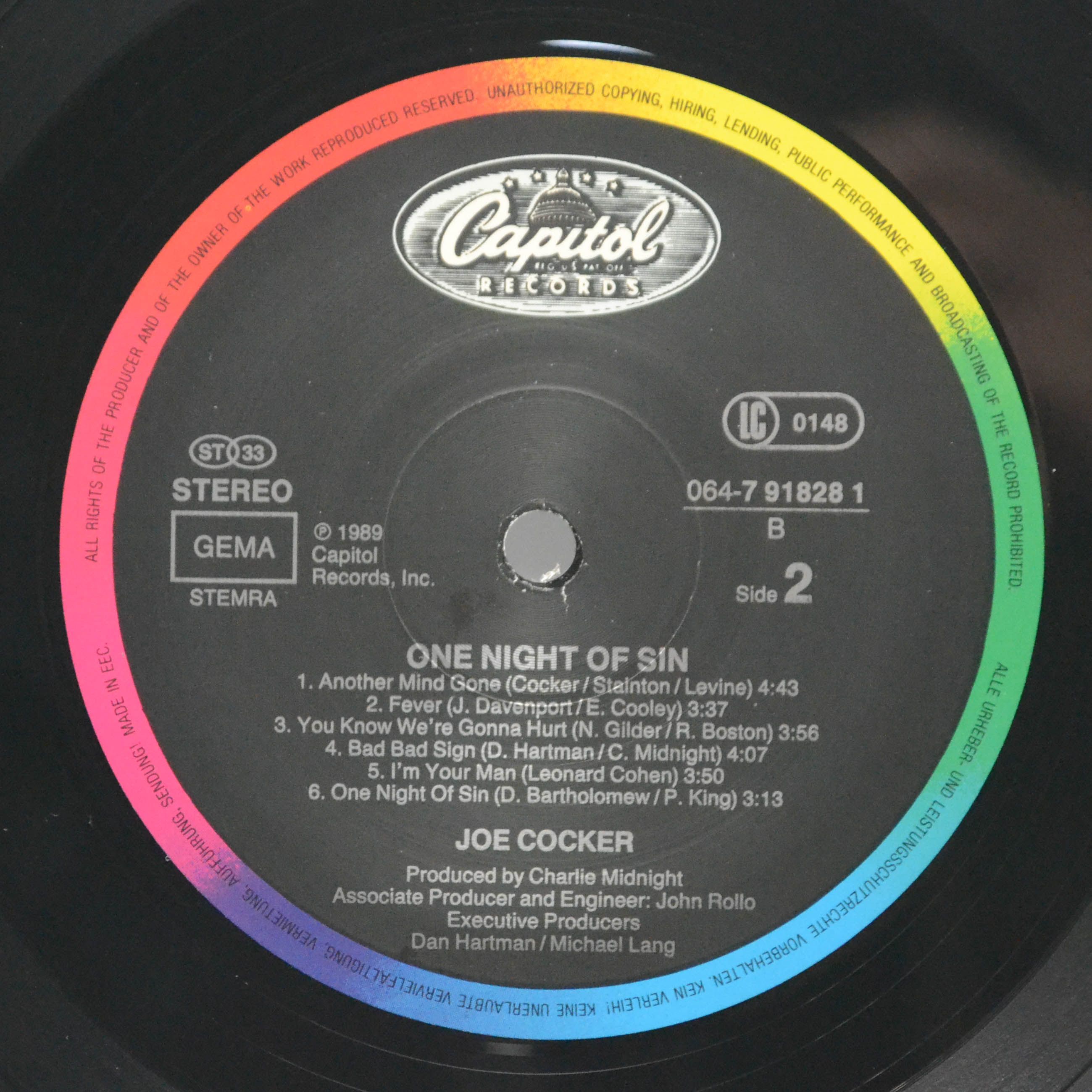 Joe Cocker — One Night Of Sin, 1989