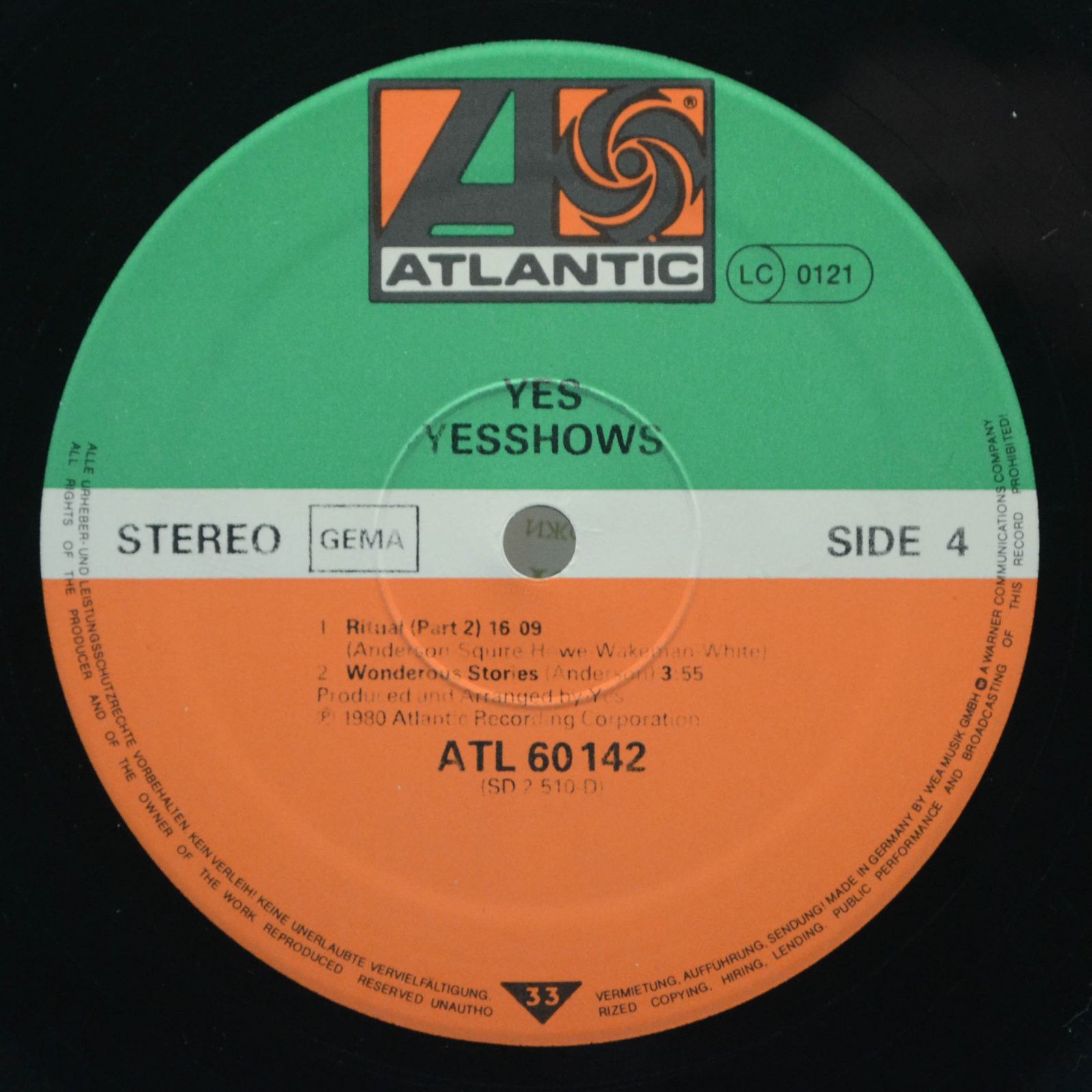 Yes — Yesshows (2LP), 1980