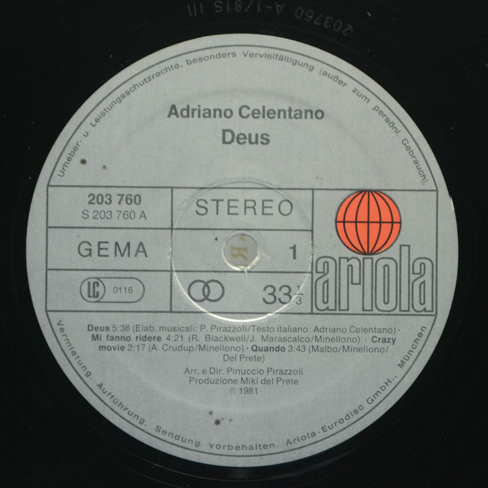 Adriano Celentano — Deus, 1981