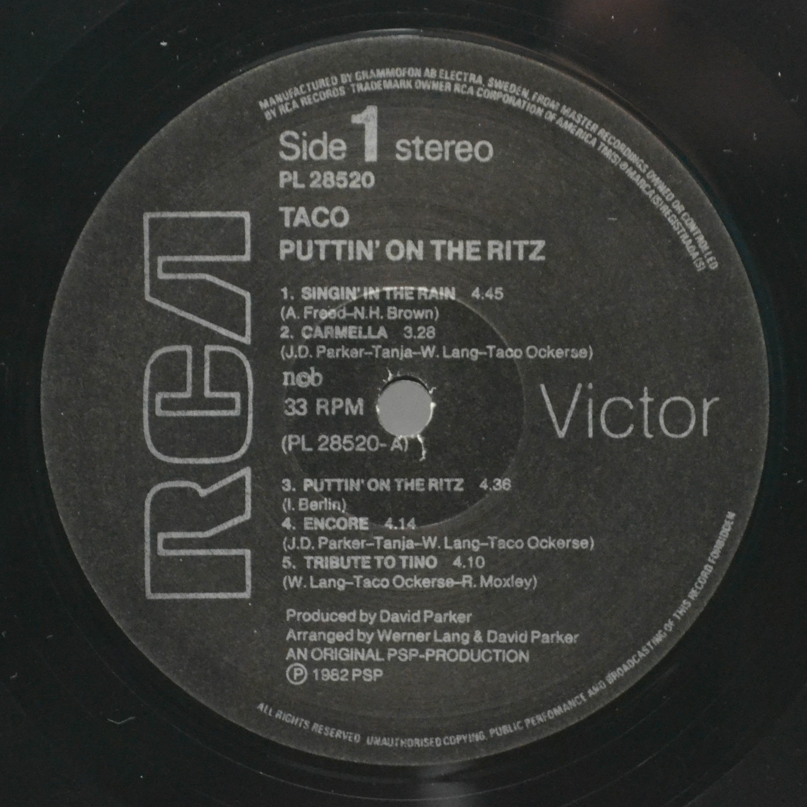 Taco — Puttin' On The Ritz!, 1982