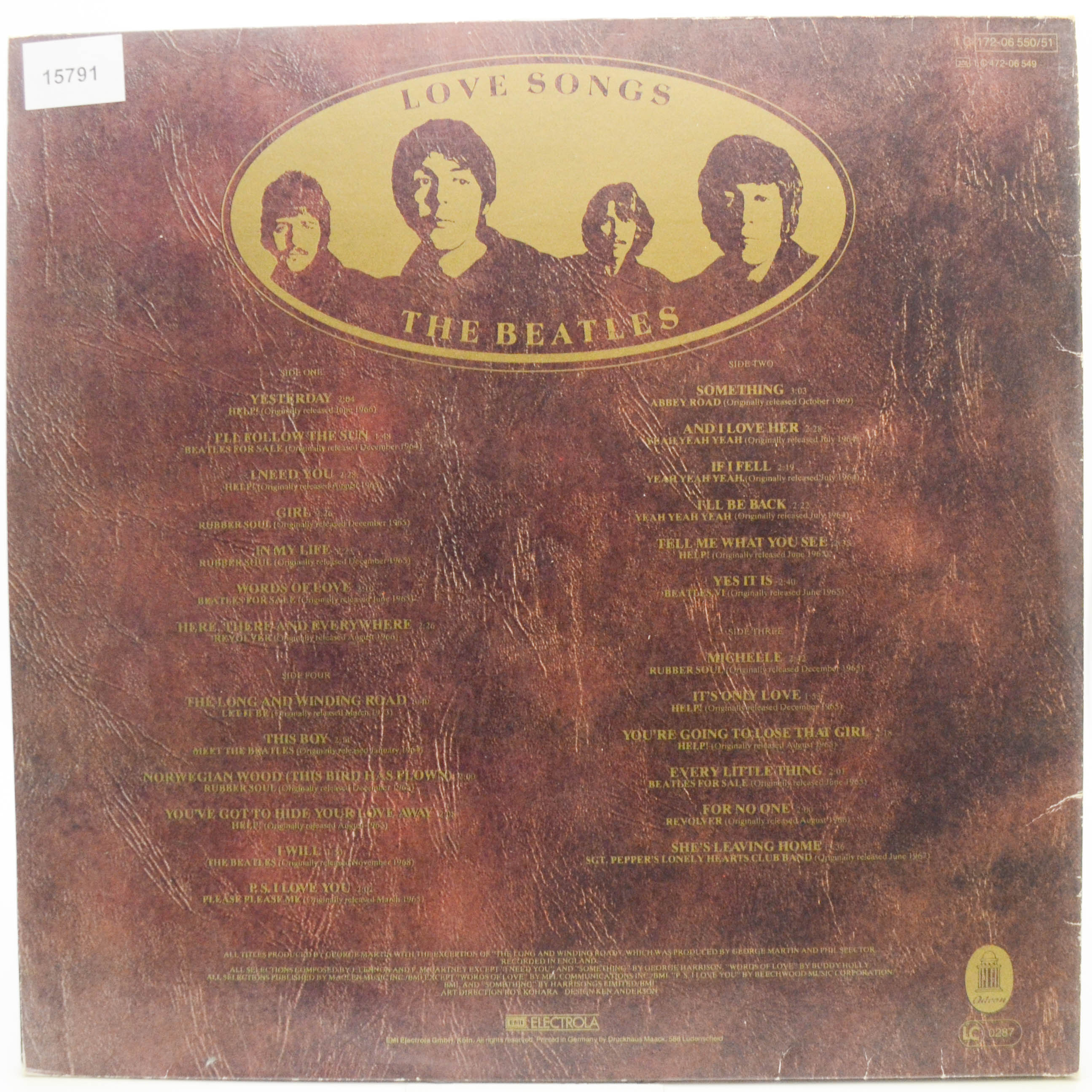 Beatles — Love Songs (2LP), 1977