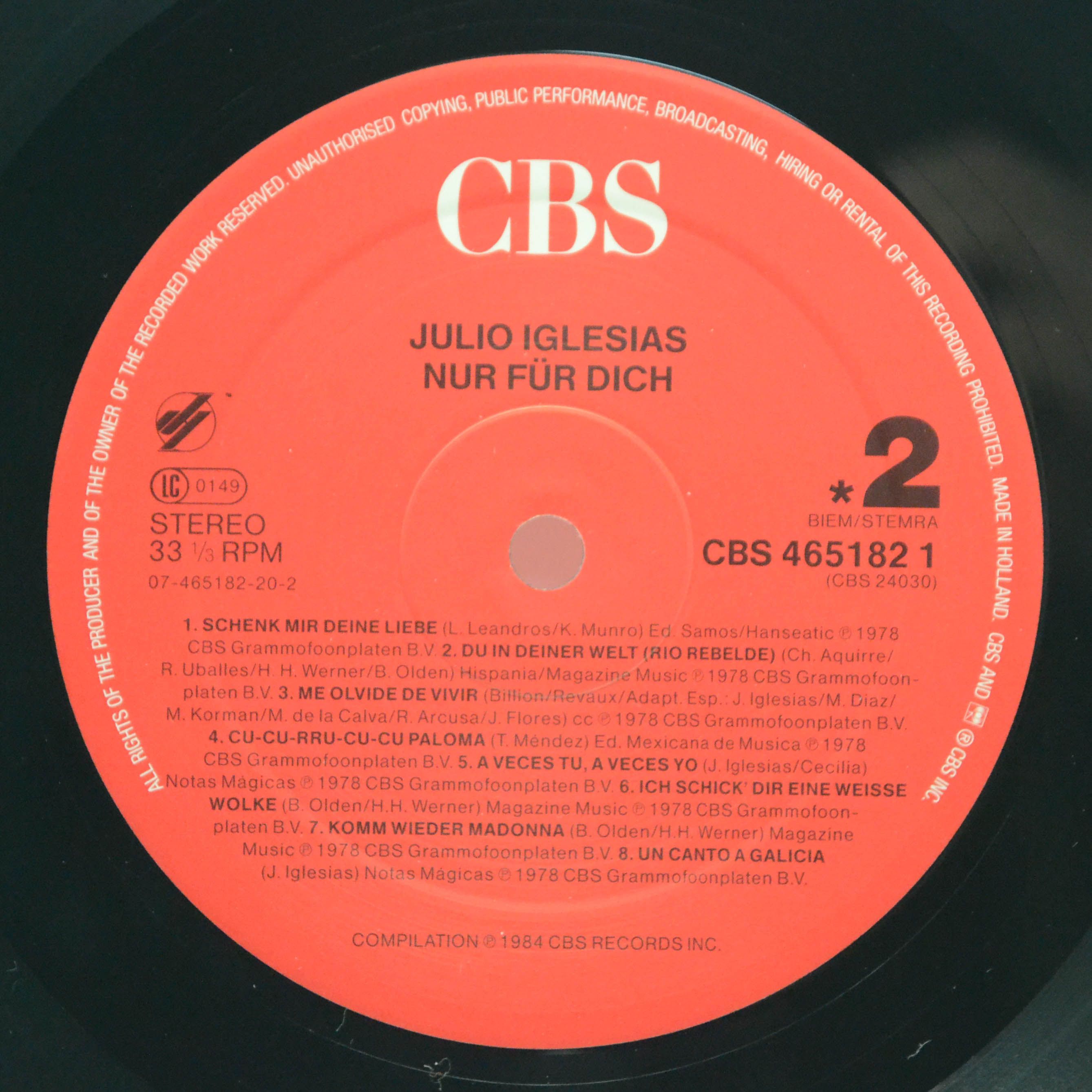 Julio Iglesias — Nur Für Dich, 1989