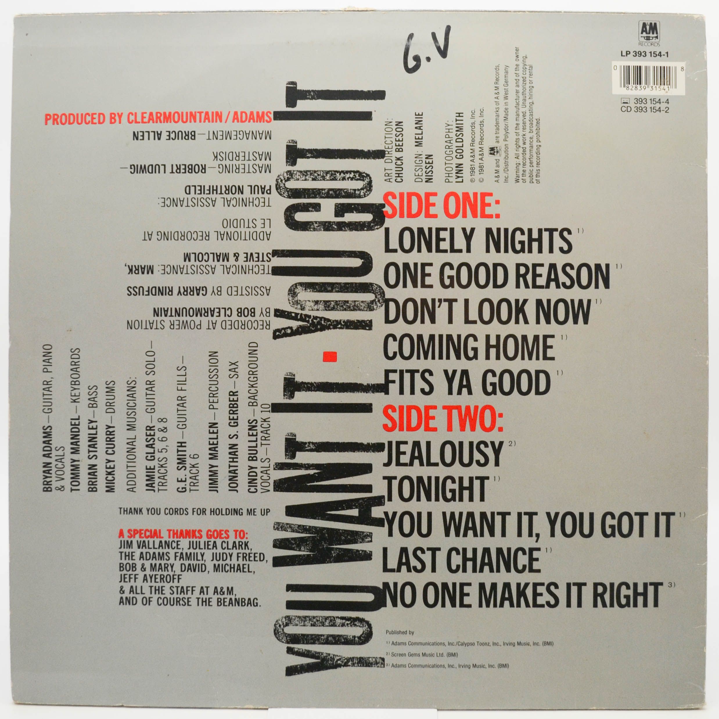 Bryan Adams — You Want It, You Got It, 1981