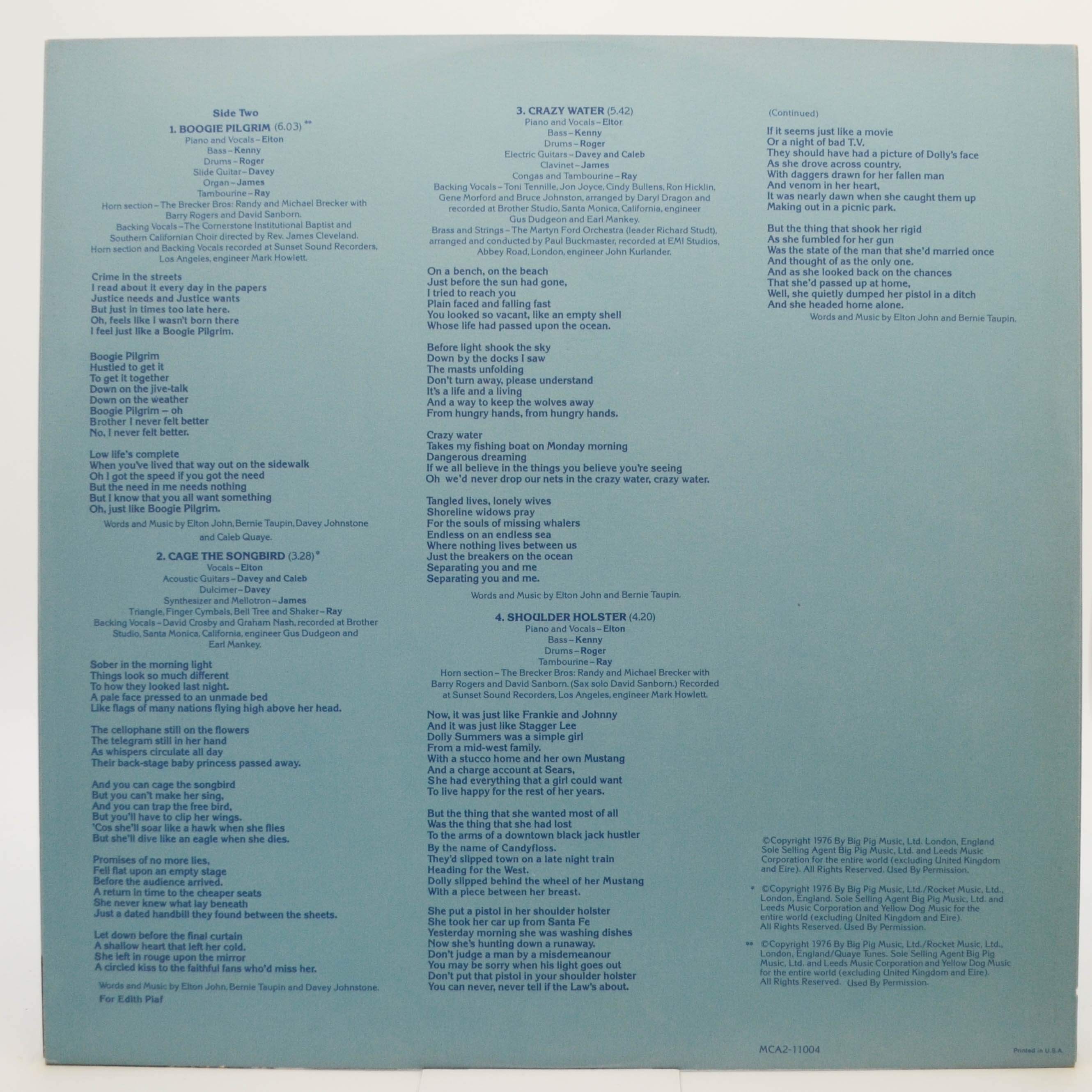 Elton John — Blue Moves (2LP, USA), 1976