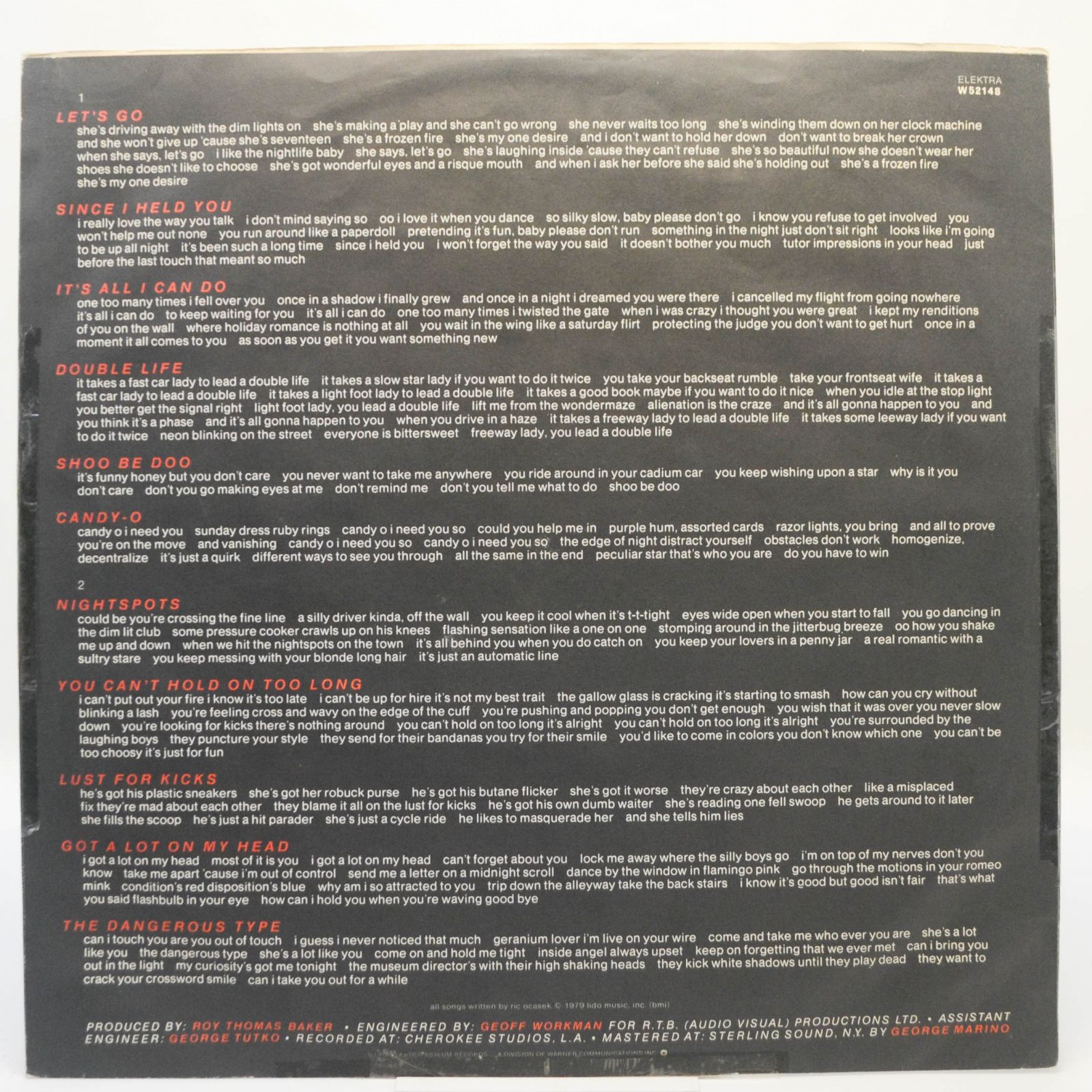 Cars — Candy-O, 1979