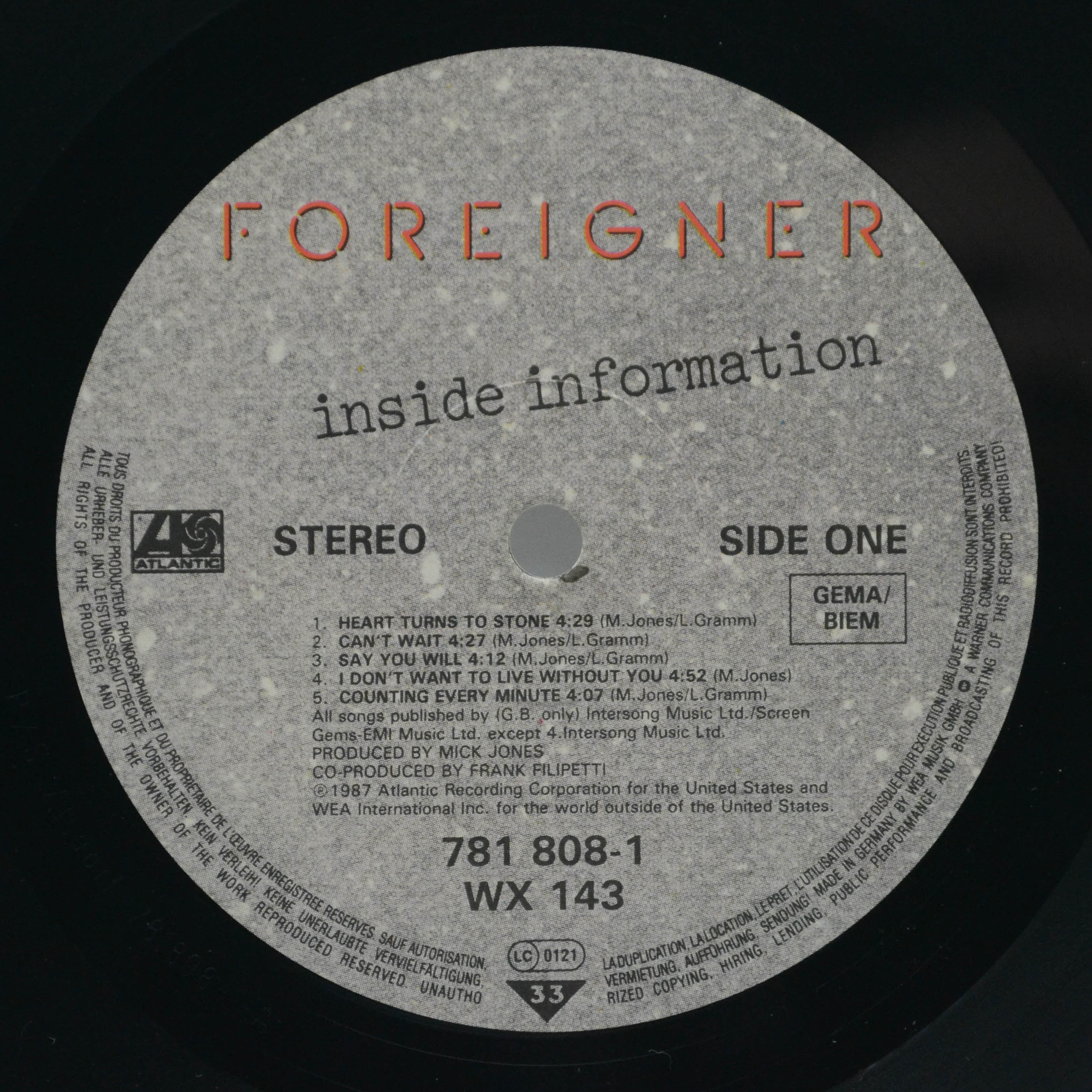 Foreigner — Inside Information, 1987