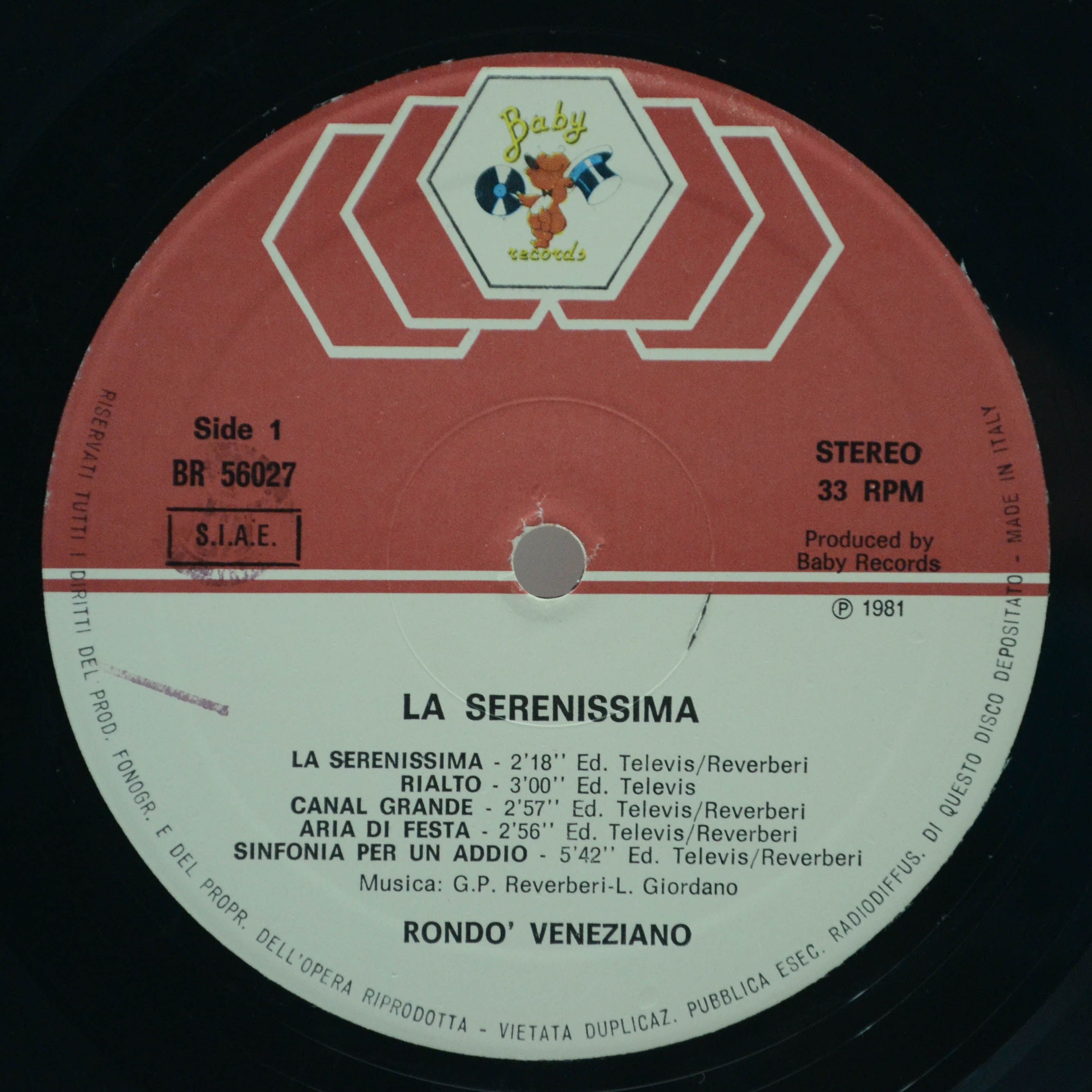 Rondo' Veneziano — La Serenissima (1-st, Italy), 1981