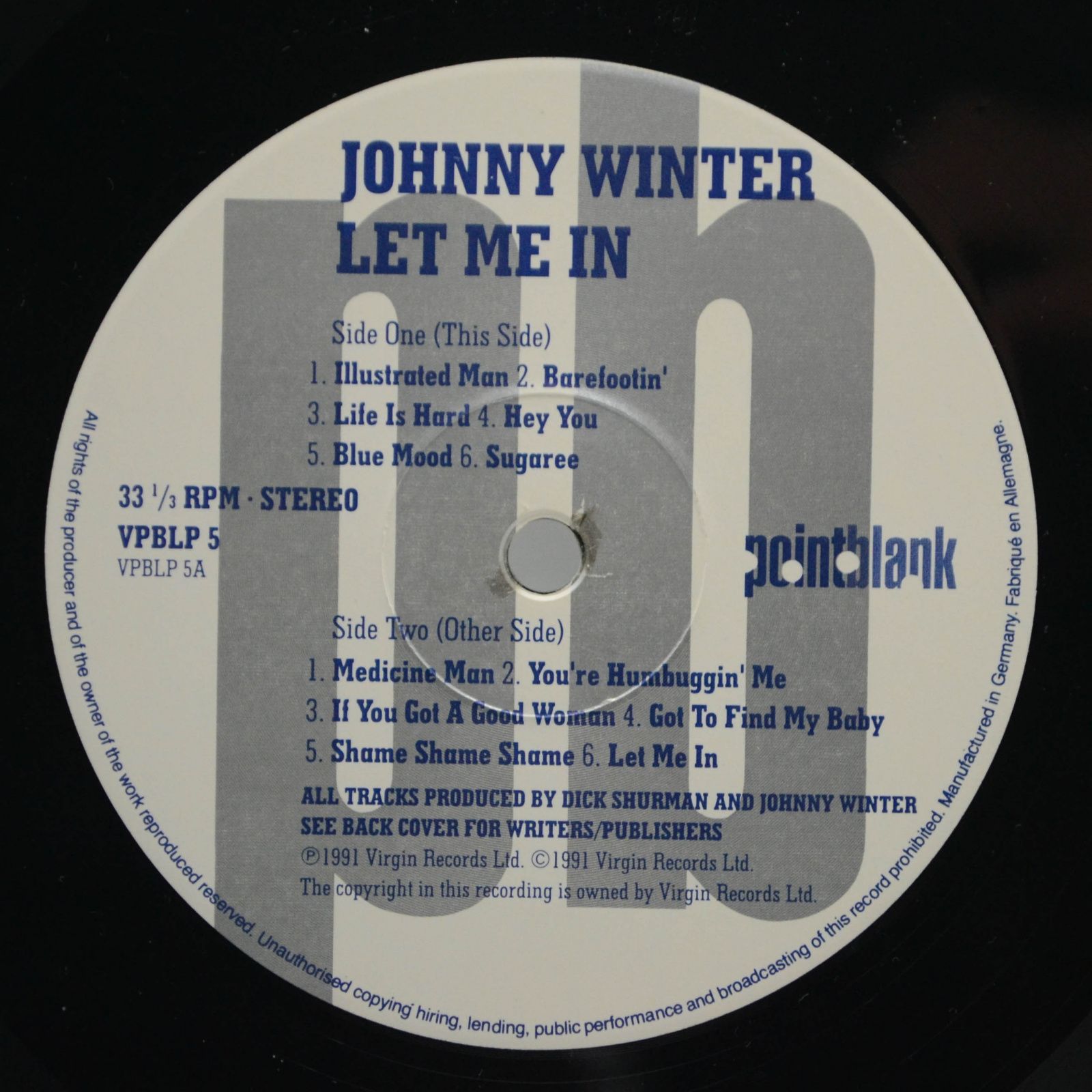 Johnny Winter — Let Me In, 1991
