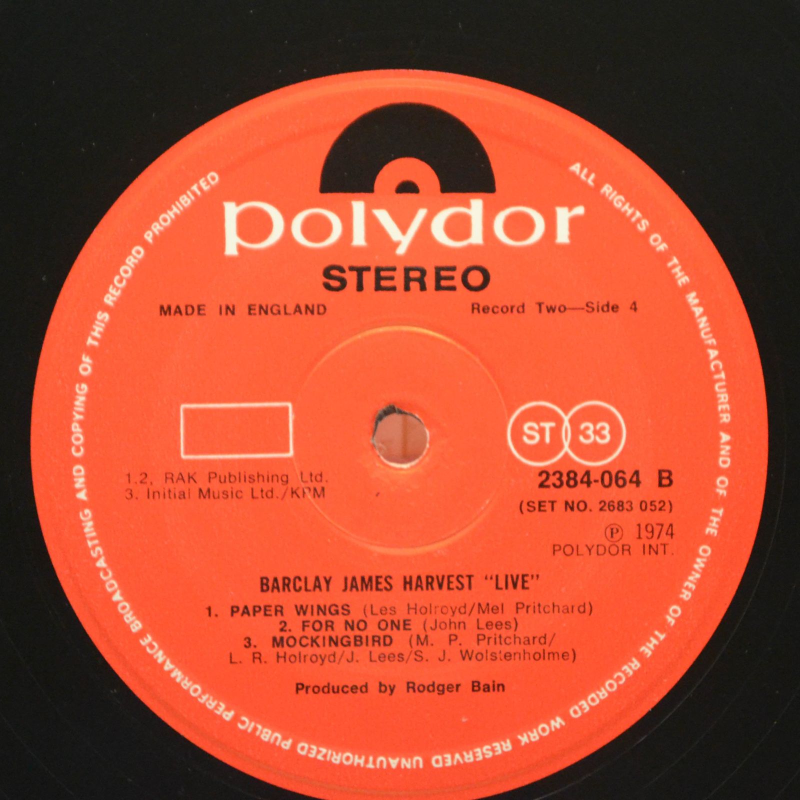 Barclay James Harvest — Live (2LP, UK), 1974