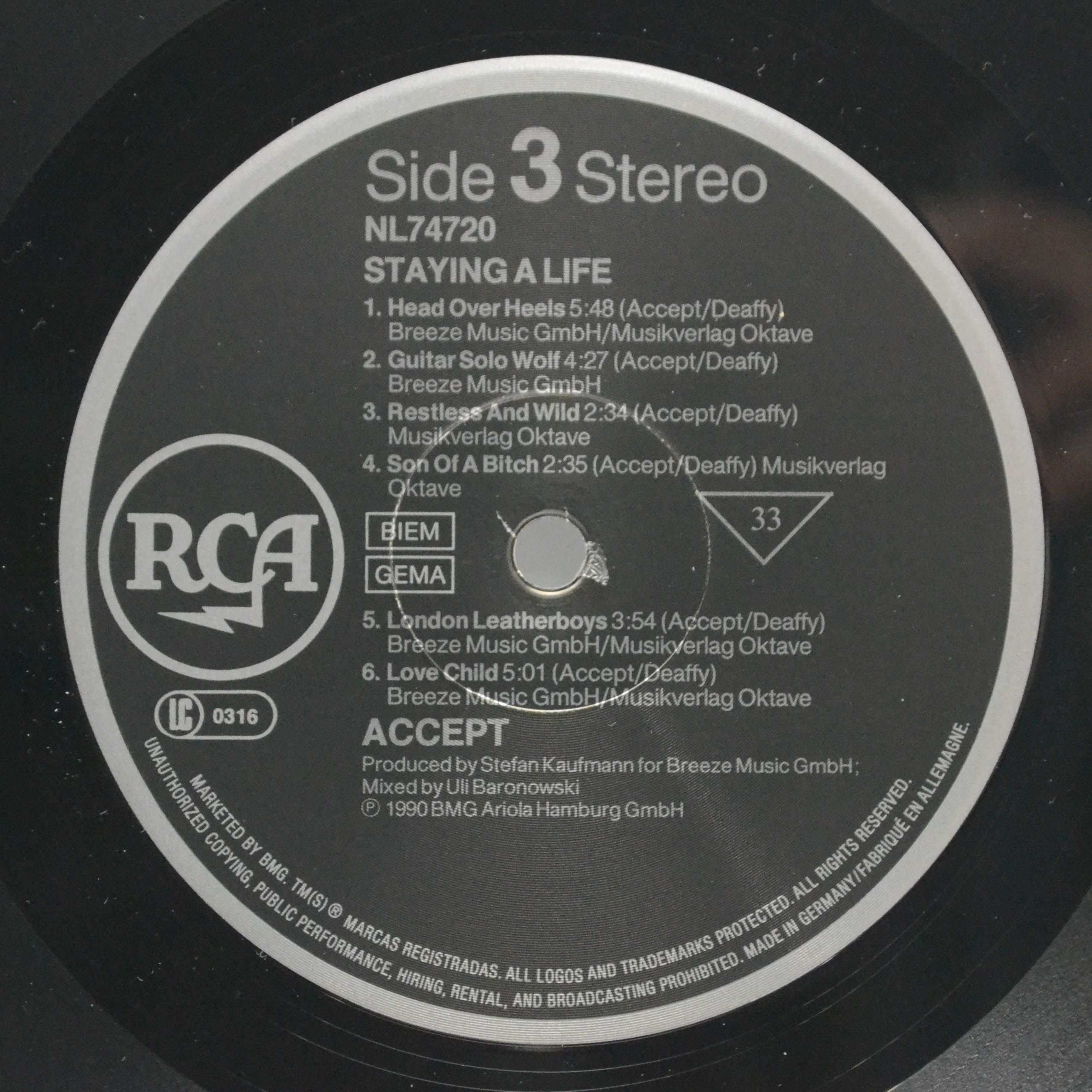 Accept — Staying A Life (2LP, 1-st, Germany), 1990