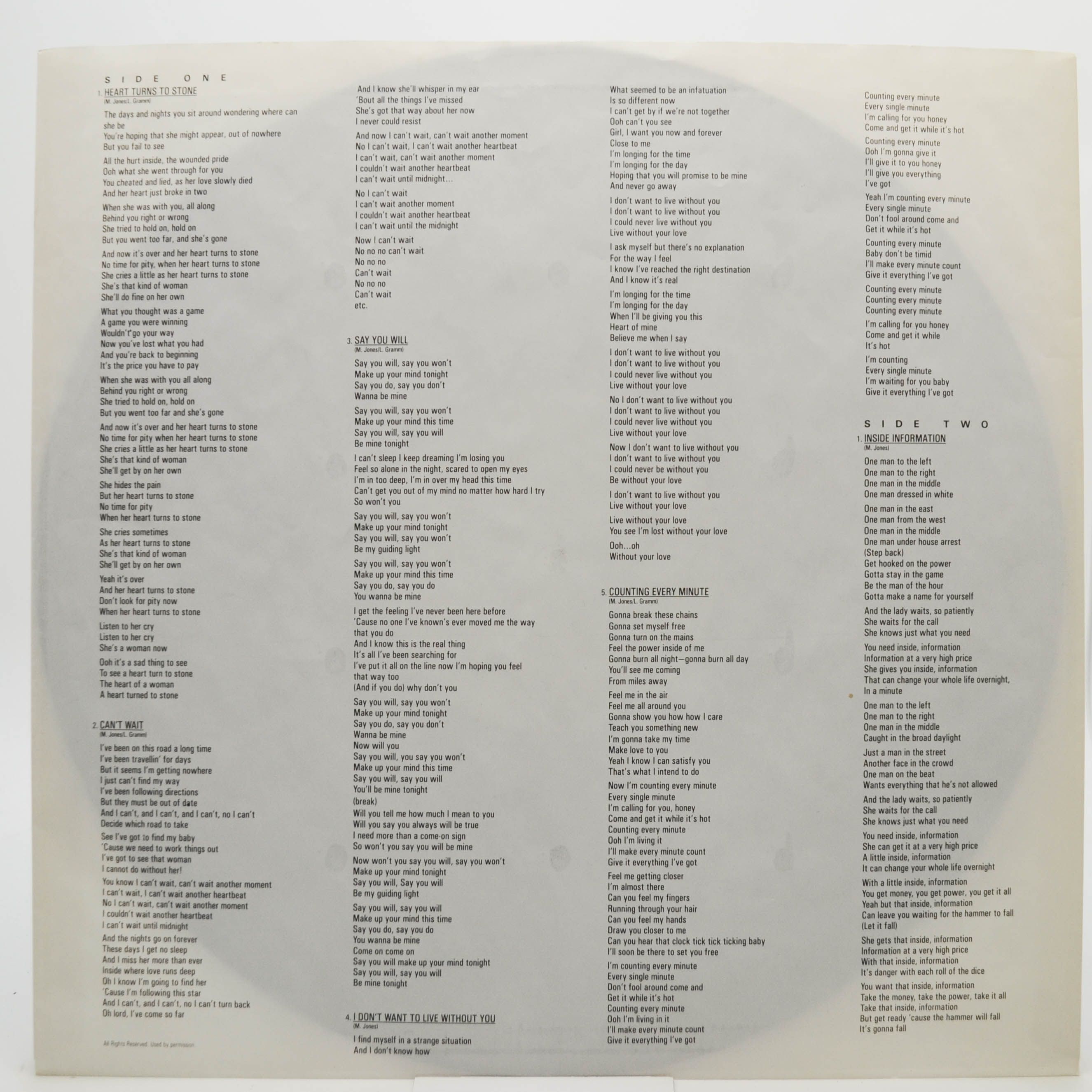 Foreigner — Inside Information, 1987