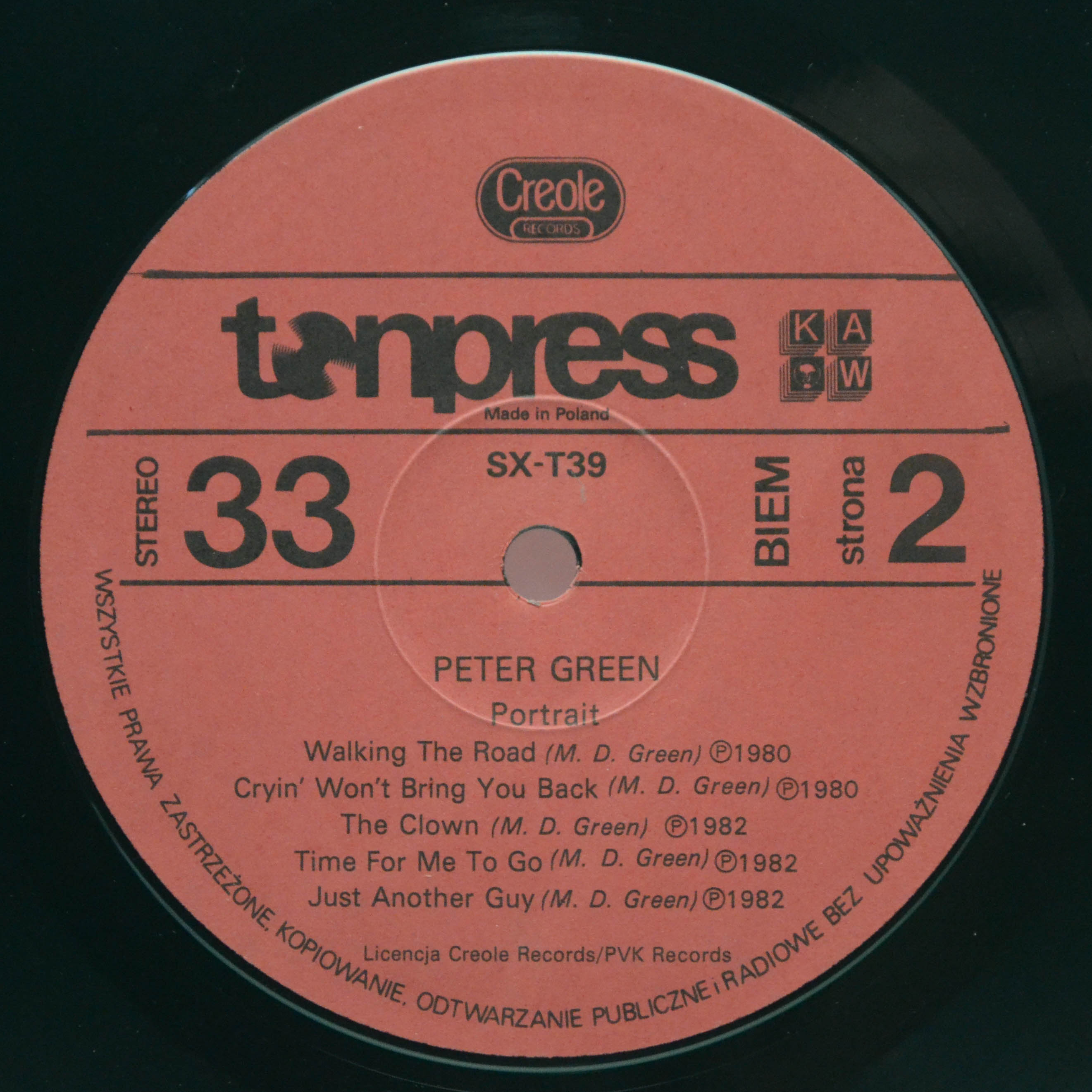 Peter Green — Portrait, 1985