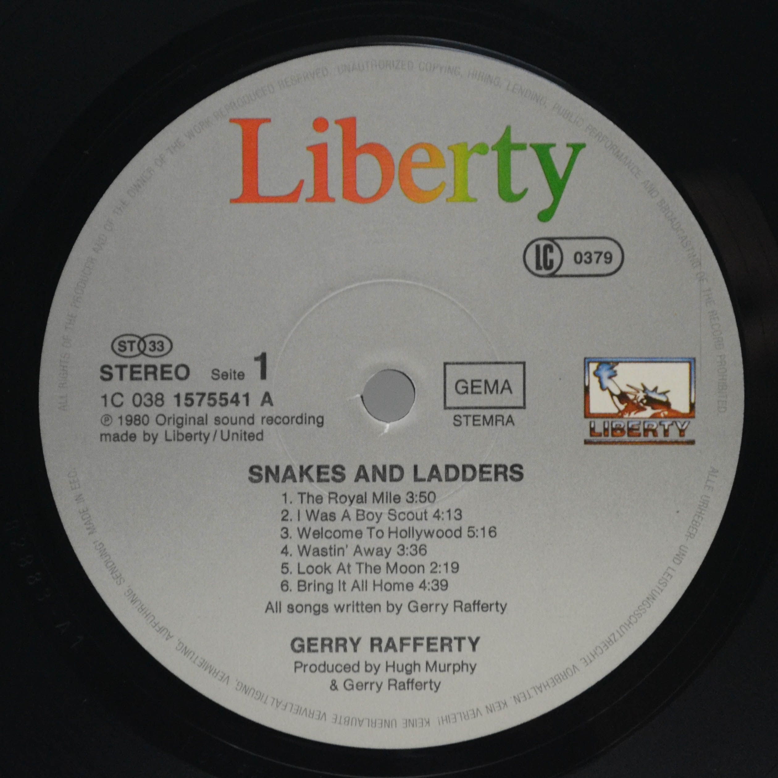 Gerry Rafferty — Snakes And Ladders, 1980