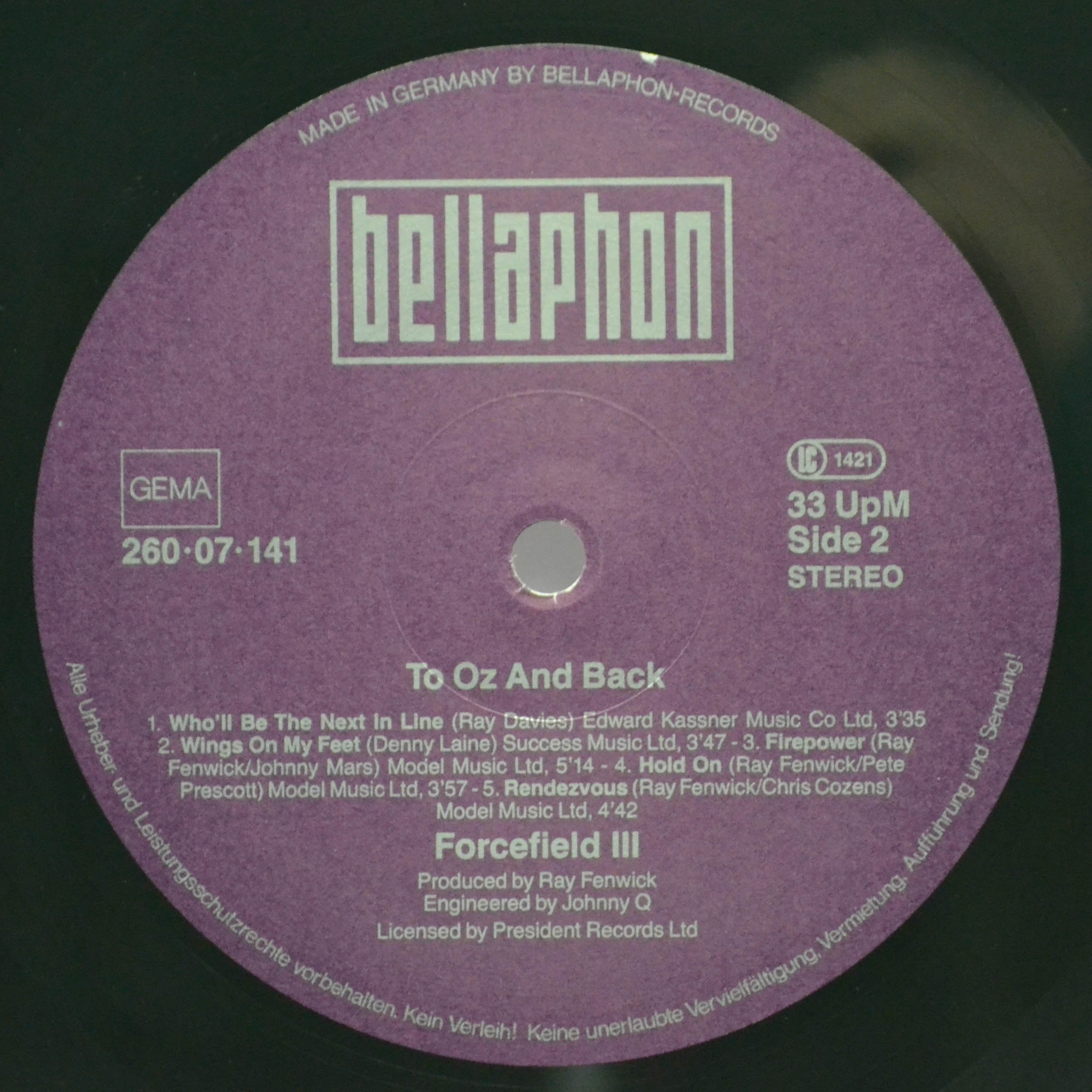 Forcefield — To Oz And Back, 1990