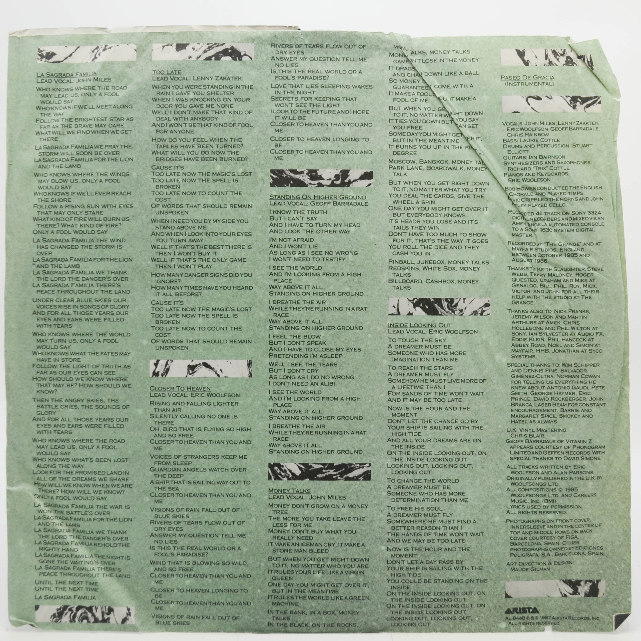 Alan Parsons Project — Gaudi (USA), 1987