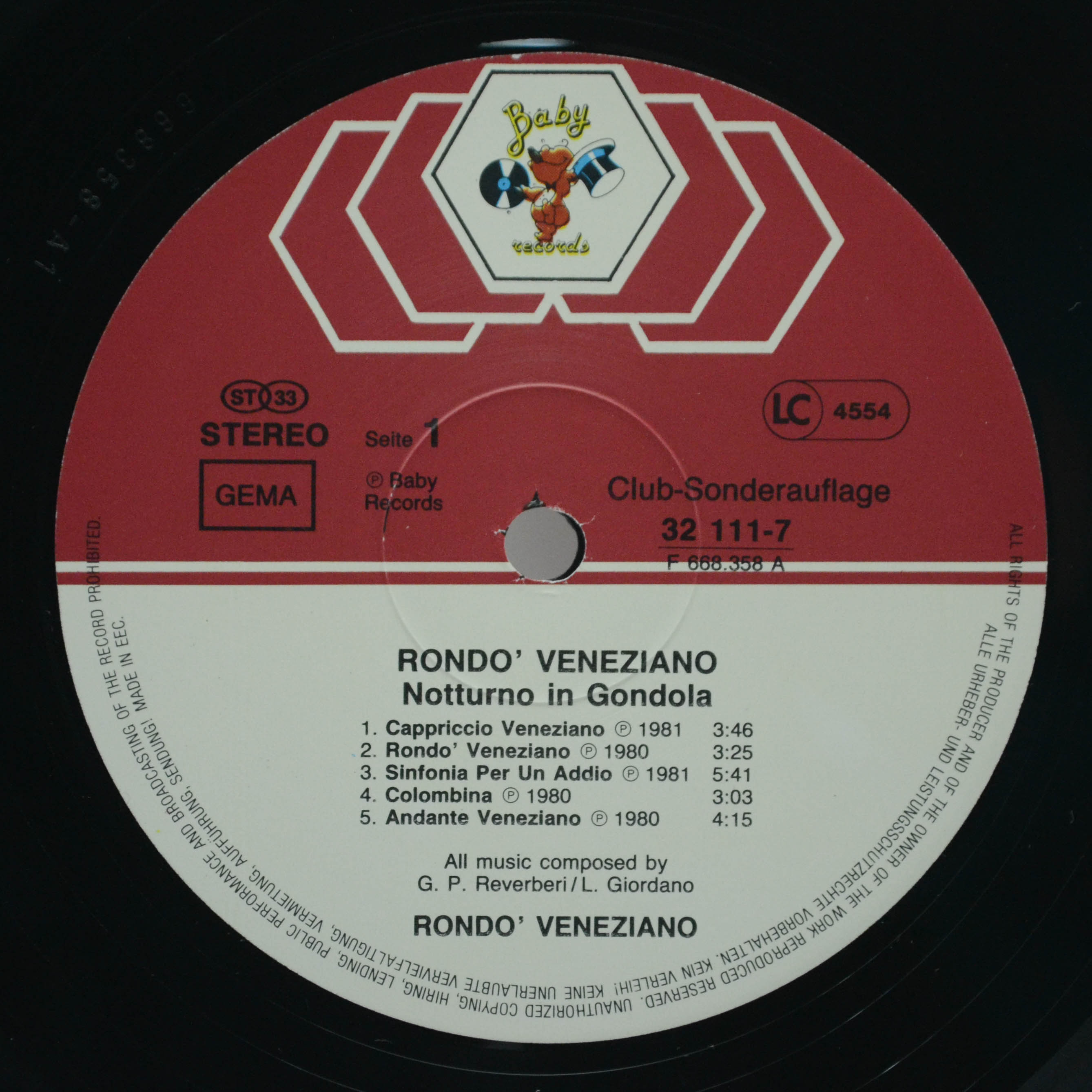 Rondo' Veneziano — Notturno In Gondola, 1981