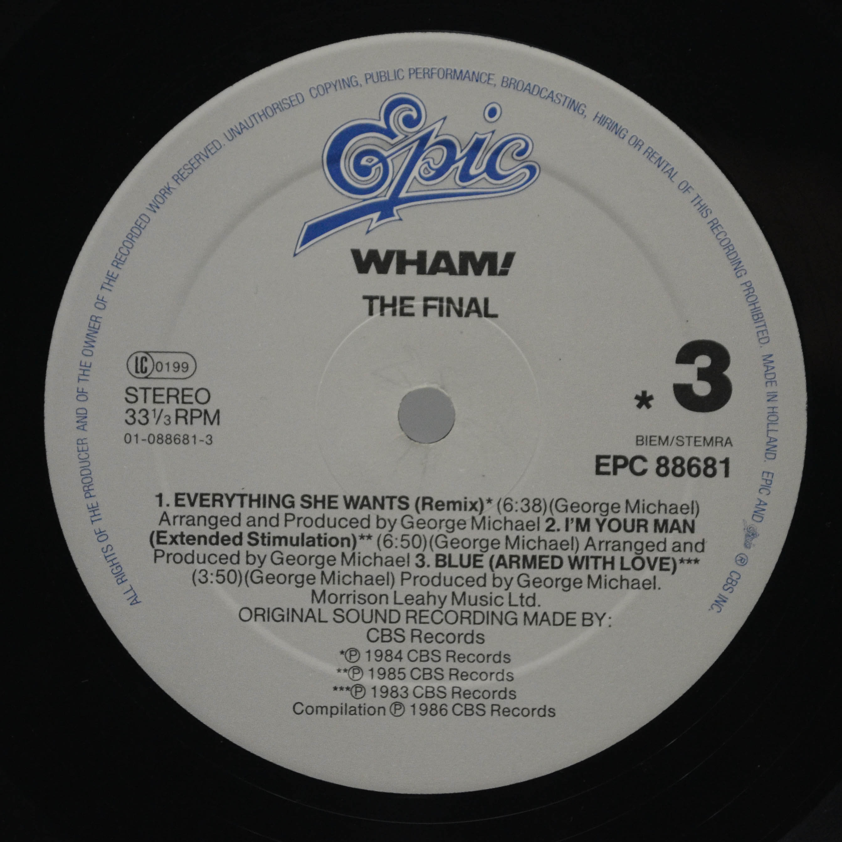 Wham! — The Final (2LP), 1986