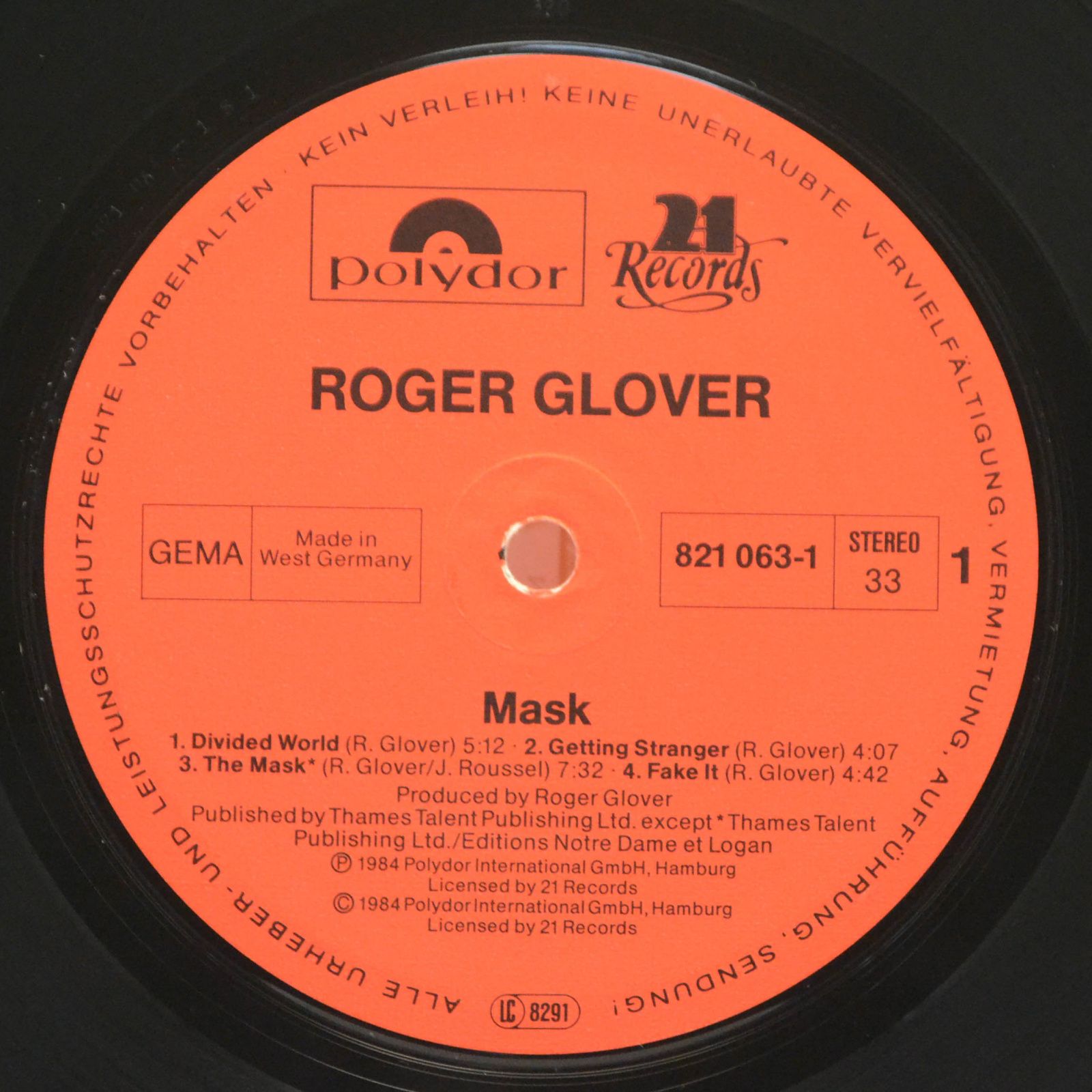 Roger Glover — Mask, 1984