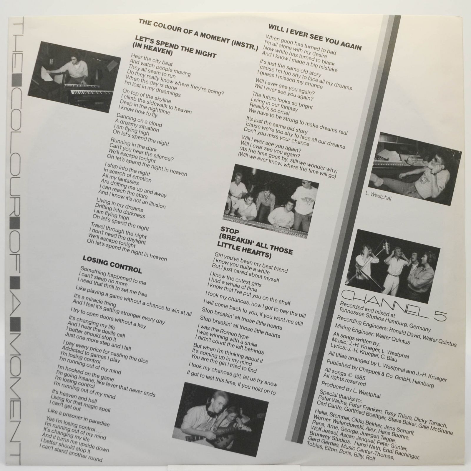 Channel 5 — The Colour Of A Moment, 1985