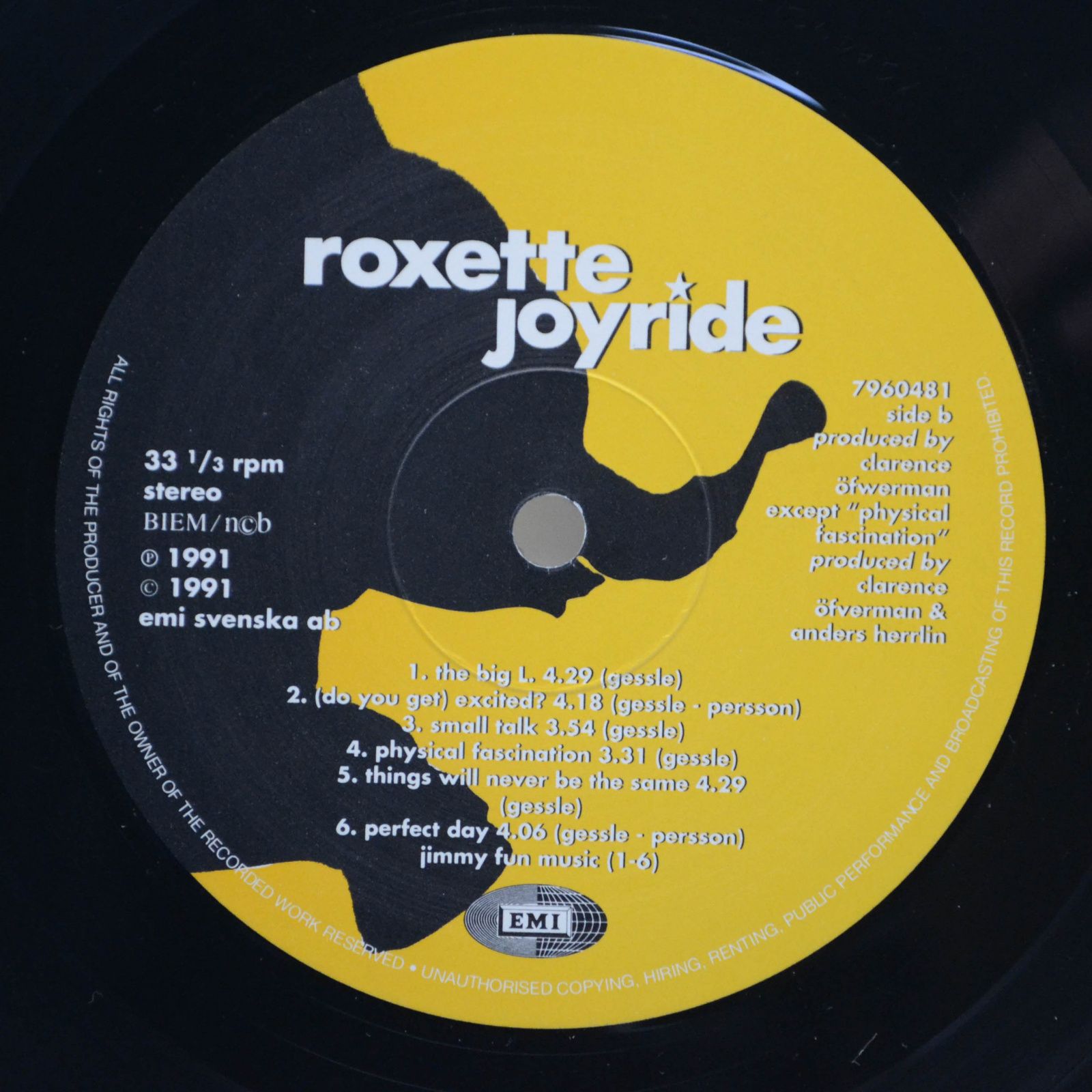 Roxette — Joyride (Sweden), 1991