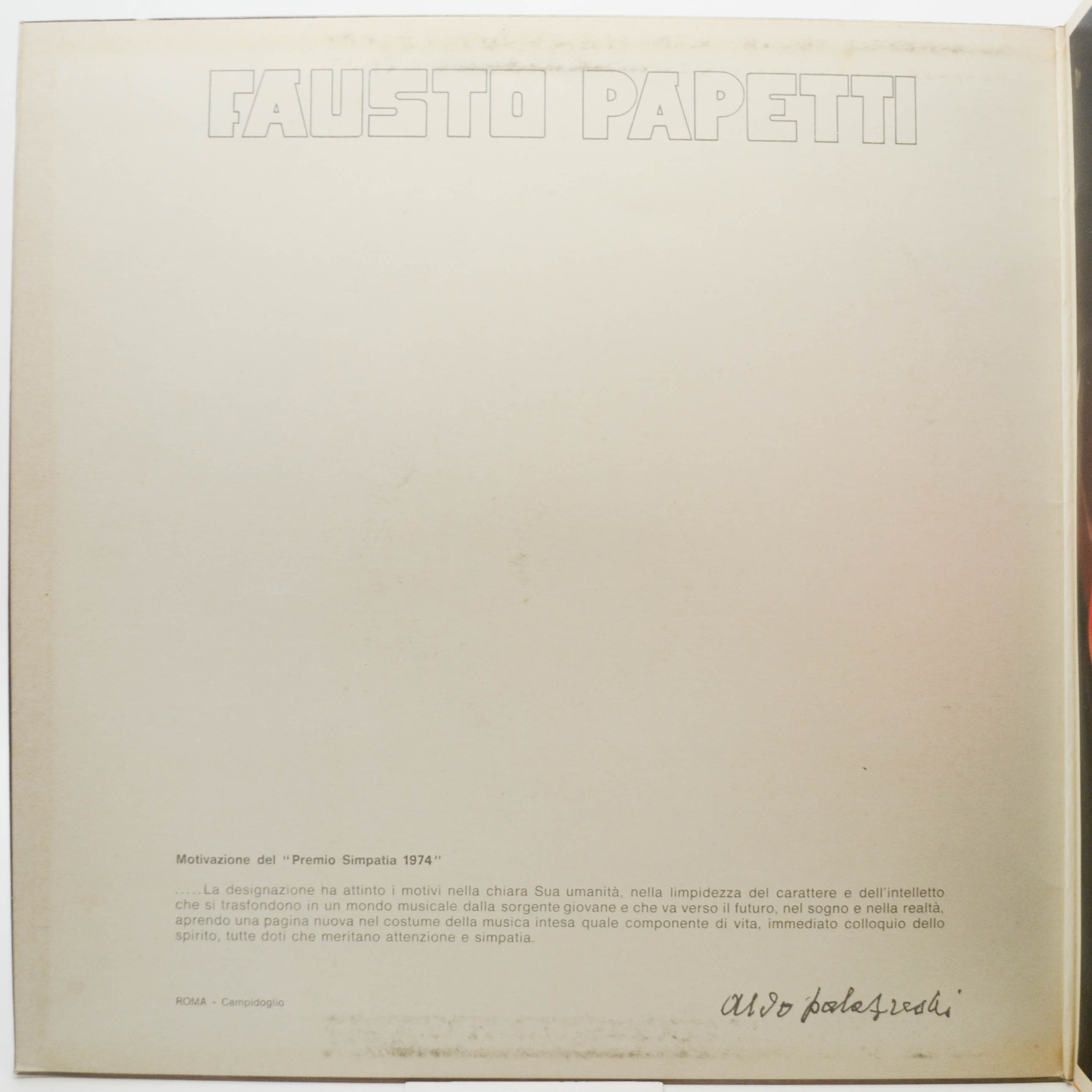 Fausto Papetti — 19ª Raccolta (1-st, Italy), 1974