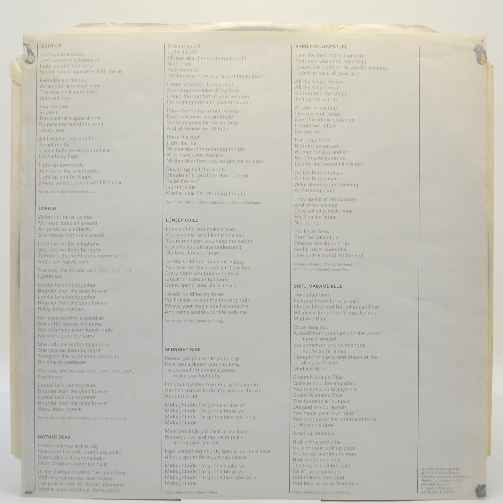 Styx — Equinox (UK), 1975