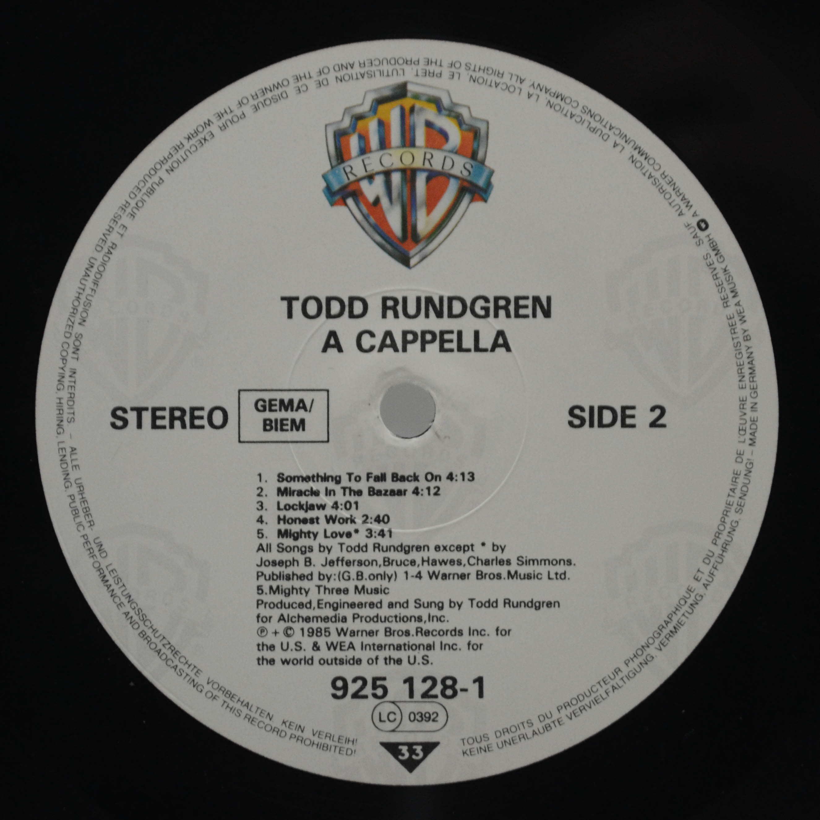 Todd Rundgren — A Cappella, 1985
