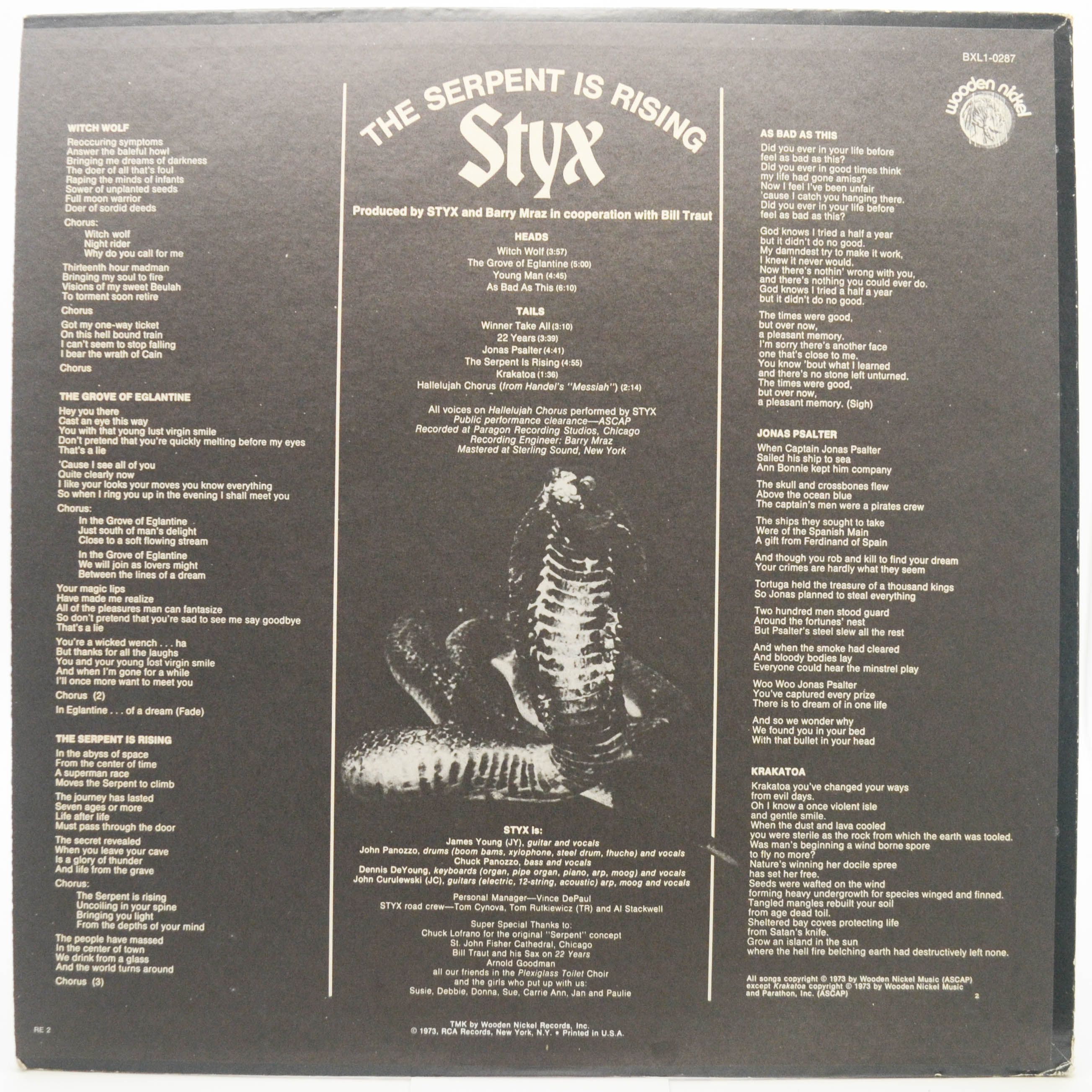 Styx — The Serpent Is Rising (1-st, USA), 1973