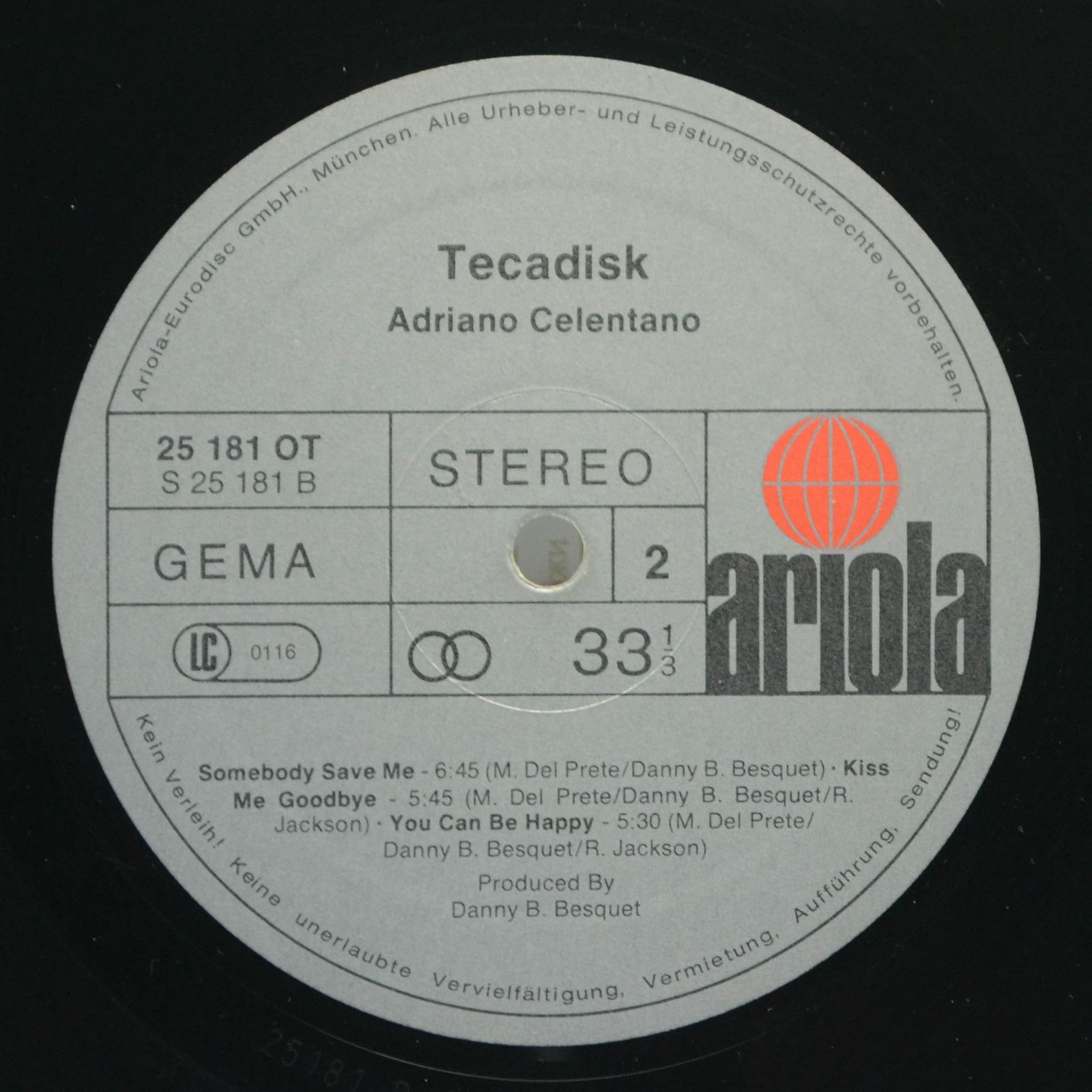 Adriano Celentano — Tecadisk, 1977