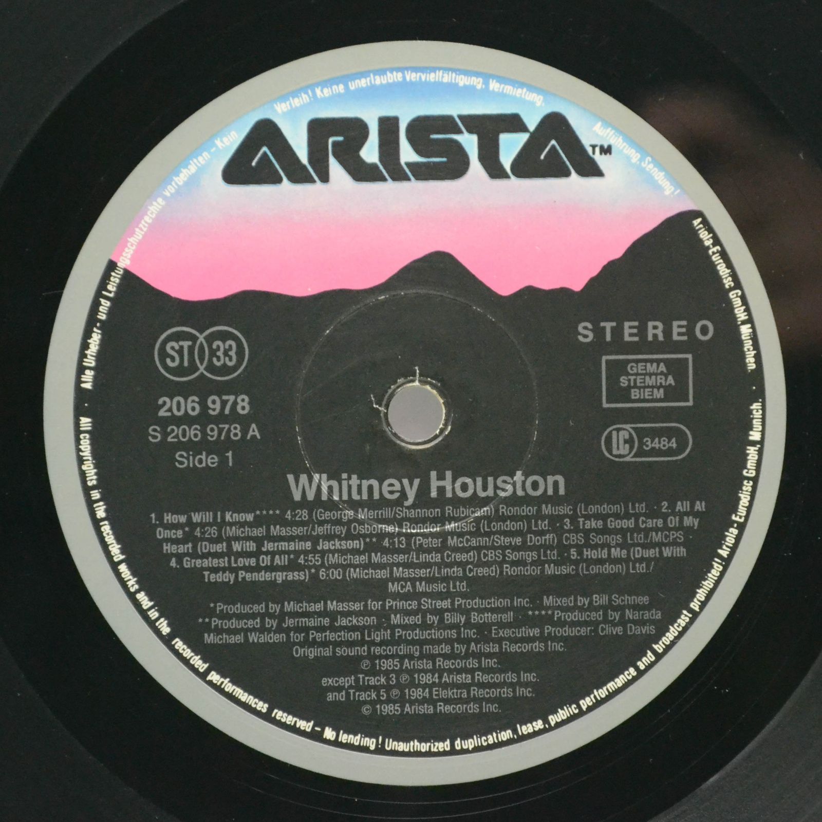 Whitney Houston — Whitney Houston, 1985