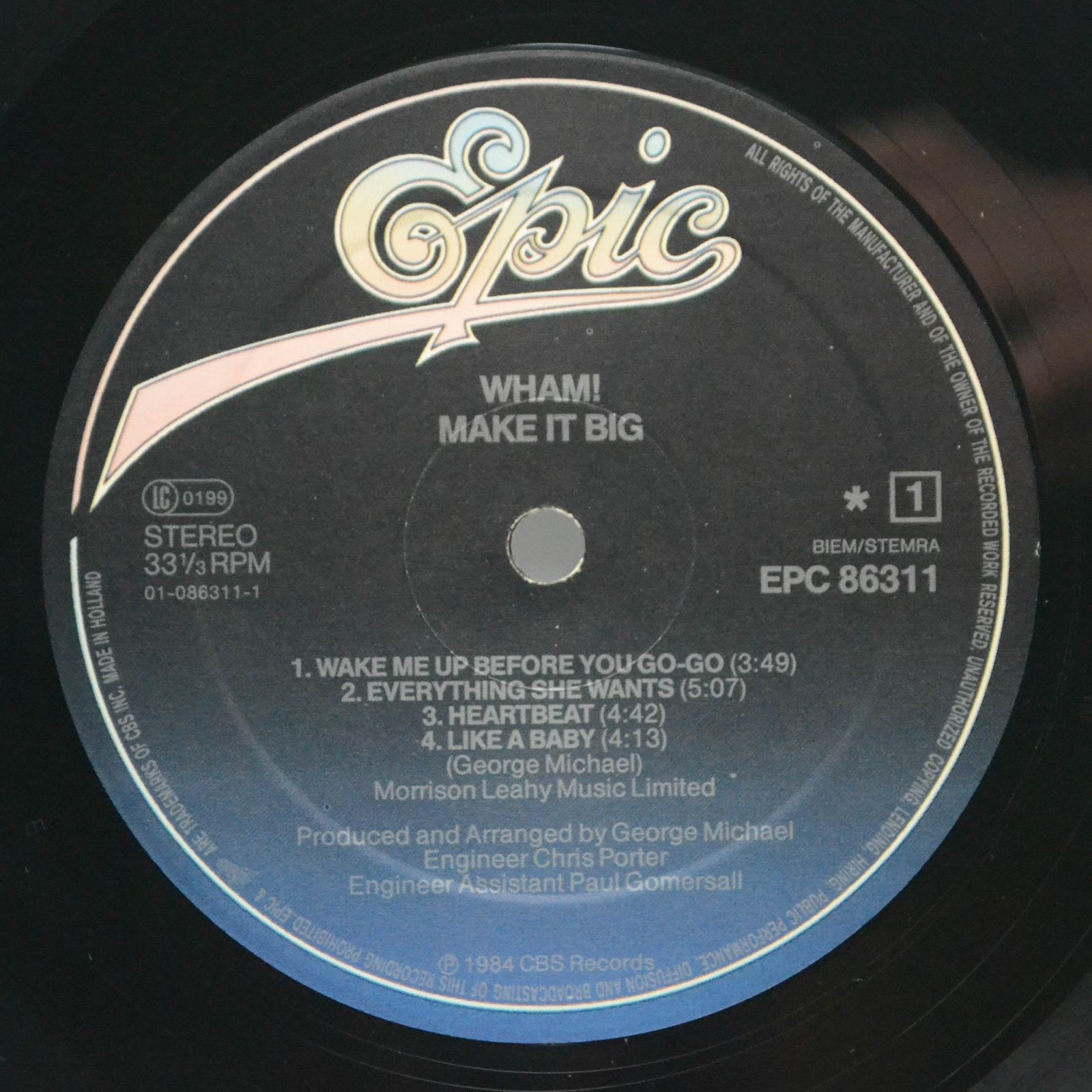 Wham! — Make It Big (poster), 1984