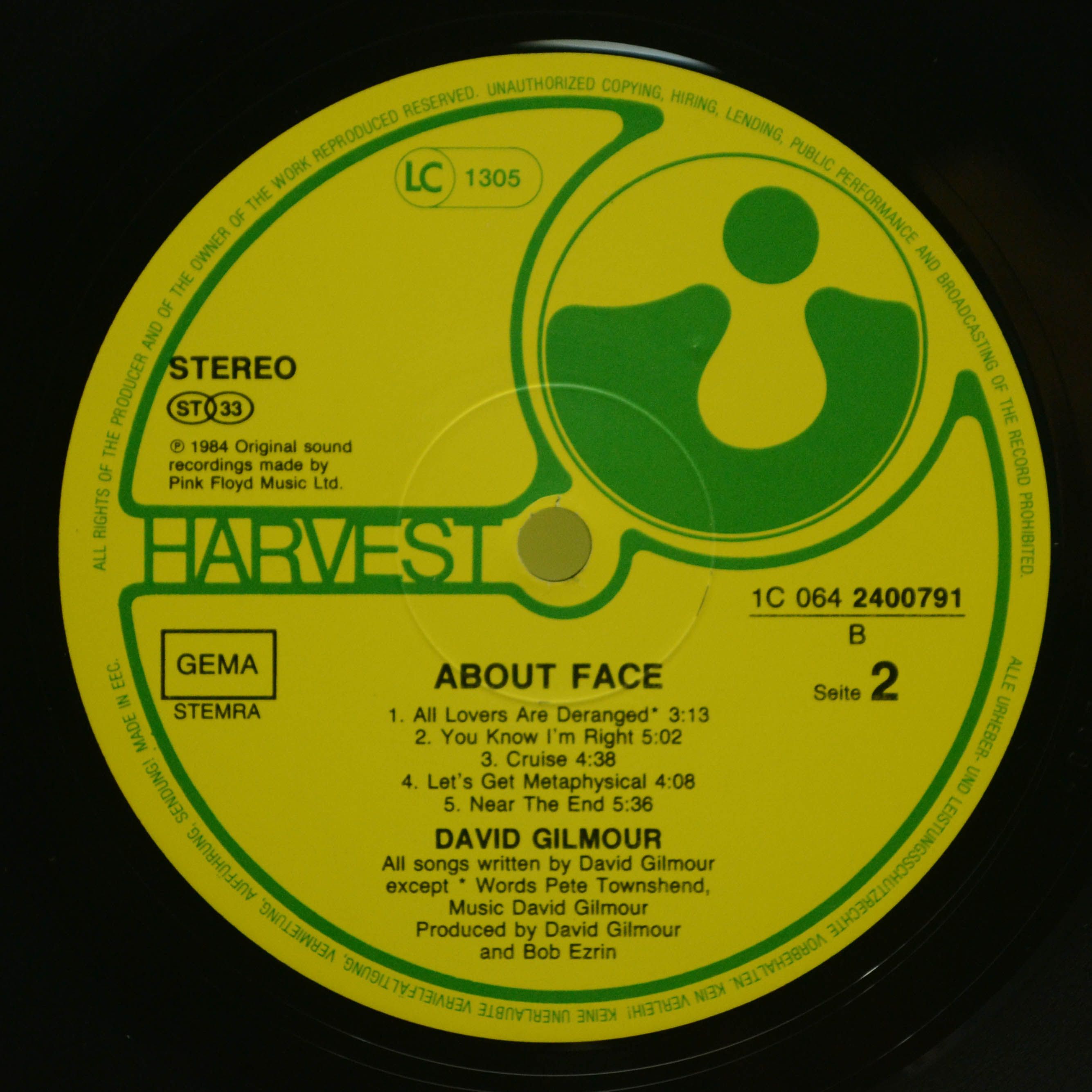 David Gilmour — About Face, 1984