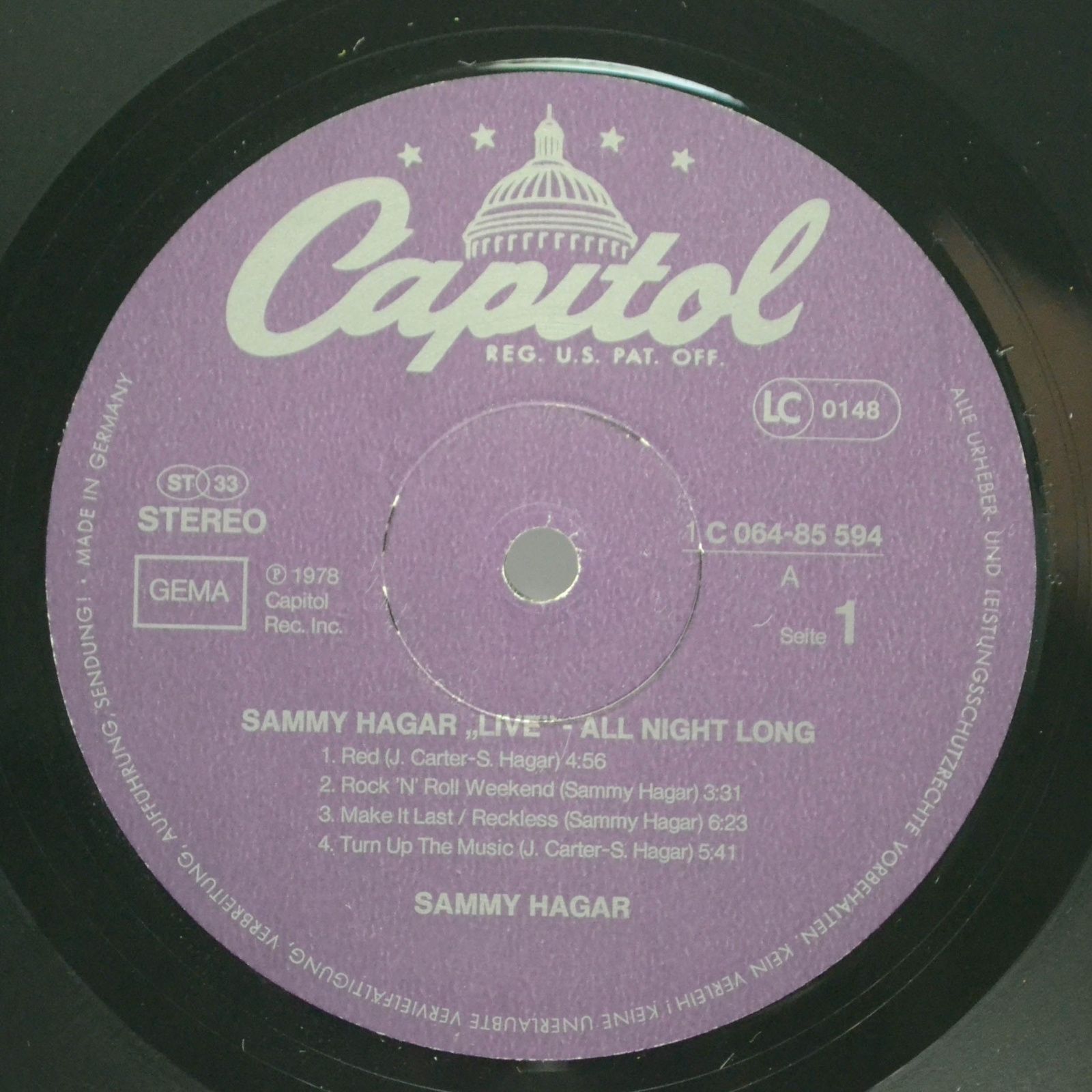 Sammy Hagar — All Night Long, 1978