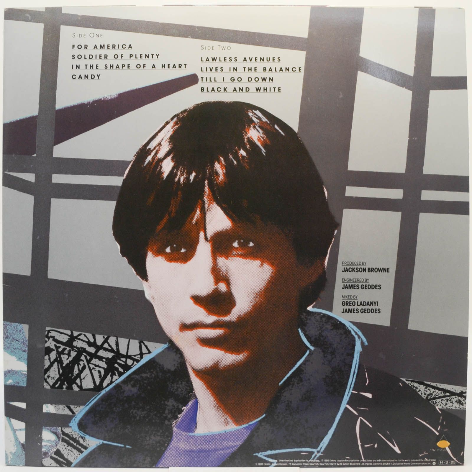 Jackson Browne — Lives In The Balance, 1986