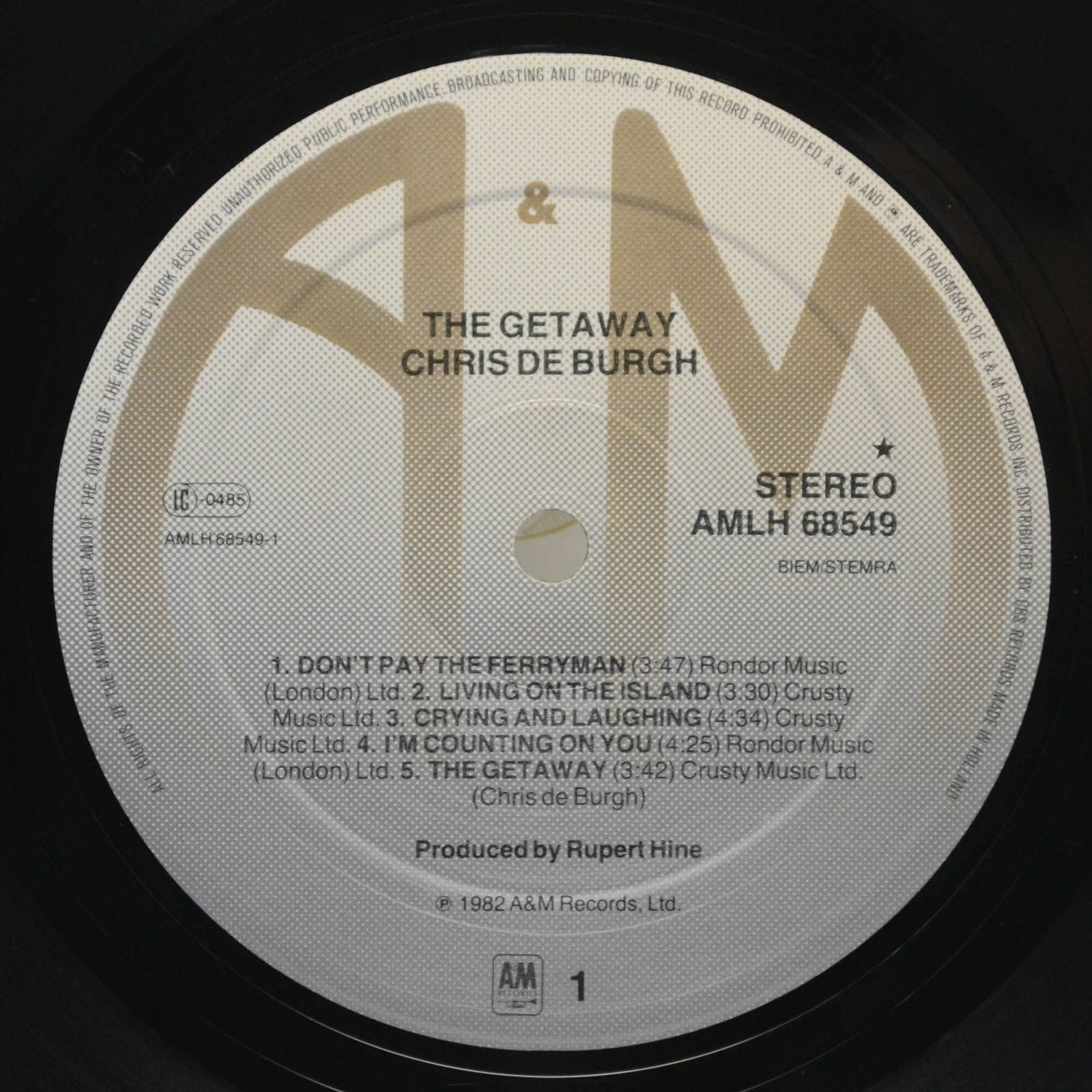 Chris de Burgh — The Getaway, 1982