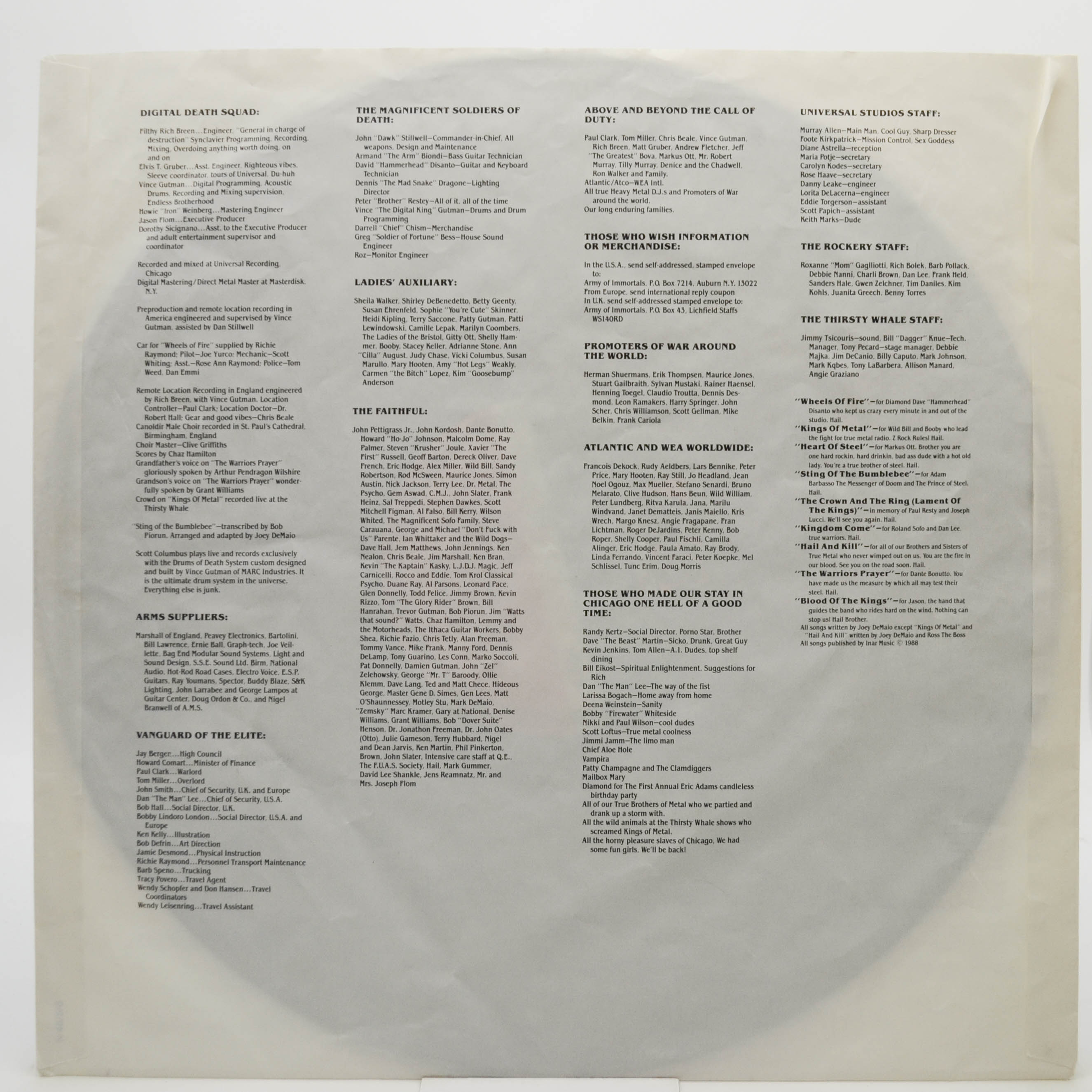 Manowar — Kings Of Metal, 1988