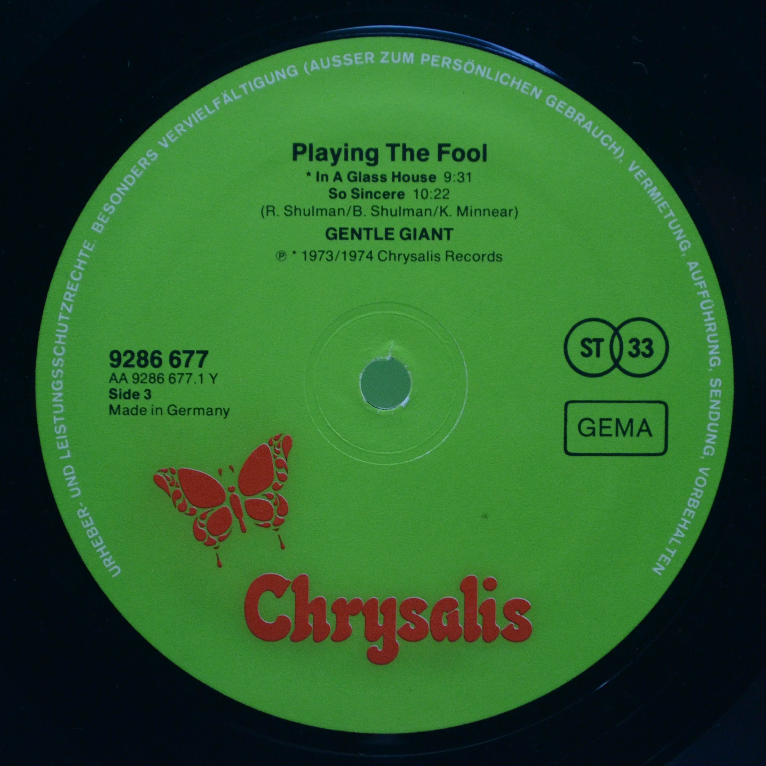 Gentle Giant — Playing The Fool (2LP), 1977