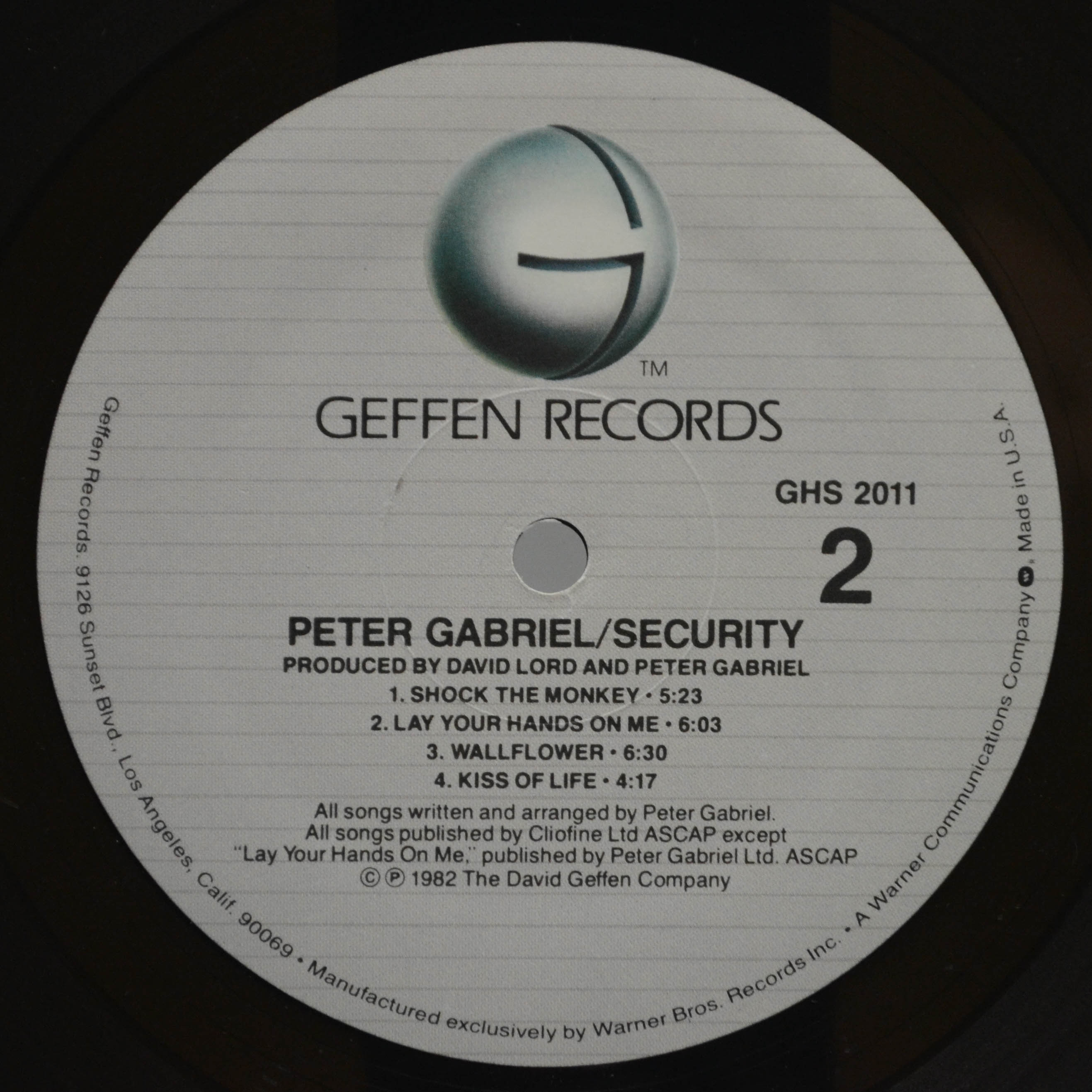 Peter Gabriel — Security (USA), 1982